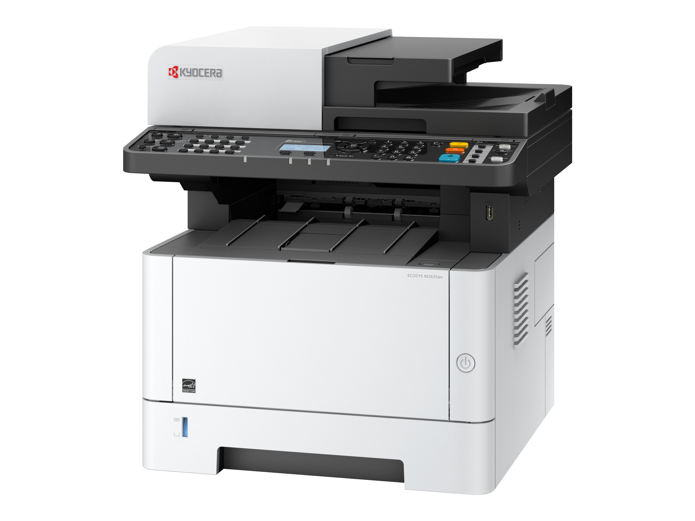 Kyocera ECOSYS M2635dn - Multifunktionsdrucker - s/w - Laser - A4 (210 x 297 mm) - Legal (216 x 356 mm) (Original) - A4/Legal (Medien) - bis zu 35 Seiten/Min. (Drucken) - 350 Blatt - 33.6 Kbps - USB 2.0 - Gigabit LAN - USB-Host