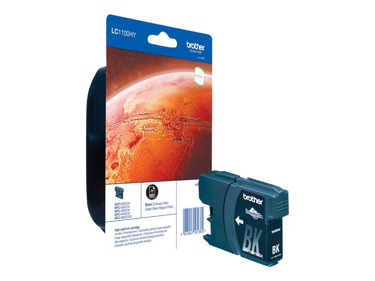 Brother LC1100HYBK - Hohe Ergiebigkeit - Schwarz - Original - Tintenpatrone - für Brother DCP-6690CW - MFC-5890CN - MFC-5895CW - MFC-6490CW - MFC-6890CDW; Justio MFC-5890CN Brother LC1100HYBK - Hohe Ergiebigkeit - Schwarz - Original - Tintenpatrone - für Brother DCP-6690CW - MFC-5890CN - MFC-5895CW - MFC-6490CW - MFC-6890CDW; Justio MFC-5890CN