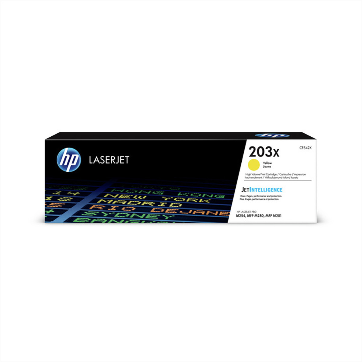 HP 203X - Hohe Ergiebigkeit - Gelb - Original - LaserJet - Tonerpatrone (CF542X) - für Color LaserJet Pro M254dw - M254nw - MFP M280nw - MFP M281cdw - MFP M281fdn - MFP M281fdw HP 203X - Hohe Ergiebigkeit - Gelb - Original - LaserJet - Tonerpatrone (CF542X) - für Color LaserJet Pro M254dw - M254nw - MFP M280nw - MFP M281cdw - MFP M281fdn - MFP M281fdw