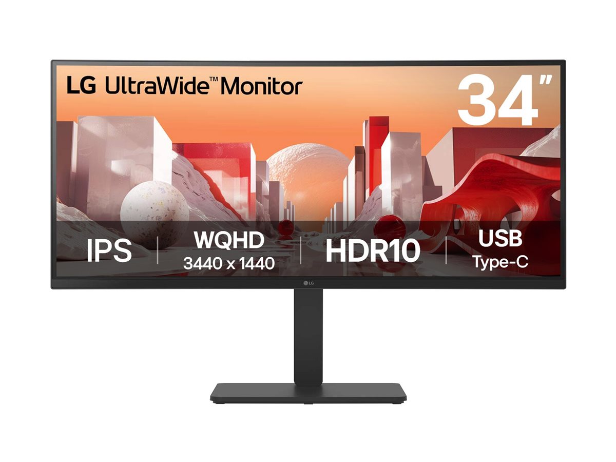 LG UltraWide 34BA75QE-B - LED-Monitor - gebogen - - 3440 x 1440 WQHD @ 60 Hz - IPS - 300 cd/m² - 1000:1 - HDR10 - 5 ms - 2xHDMI - DisplayPort - USB-C - Lautsprecher
