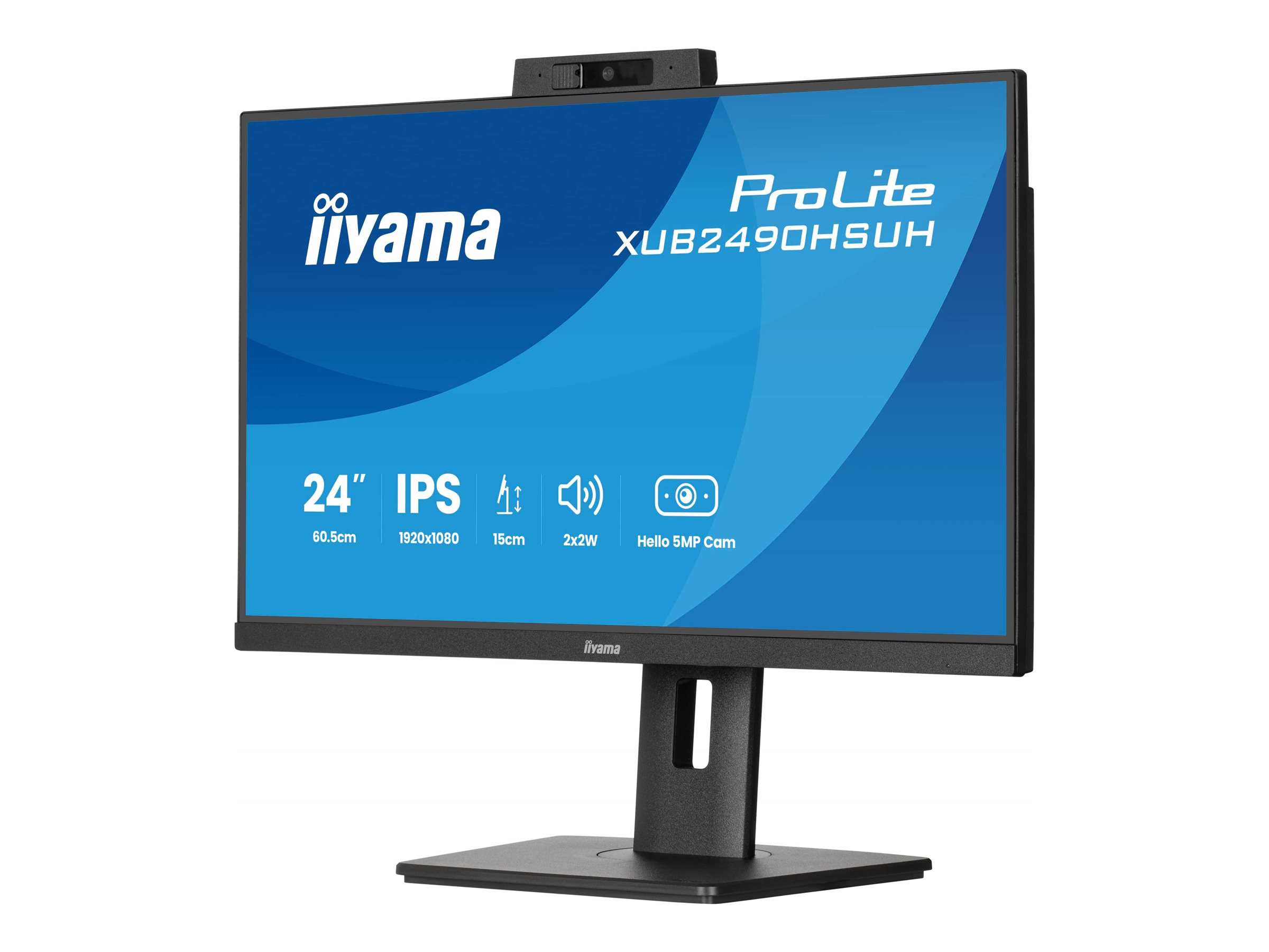 Iiyama ProLite XUB2490HSUH-B2 - LED-Monitor - 61 - (23.8" sichtbar) - 1920 x 1080 Full HD (1080p) @ 100 Hz - IPS - 250 cd/m² - 1300:1 - 4 ms - HDMI - DisplayPort - Lautsprecher - Schwarz - Matte