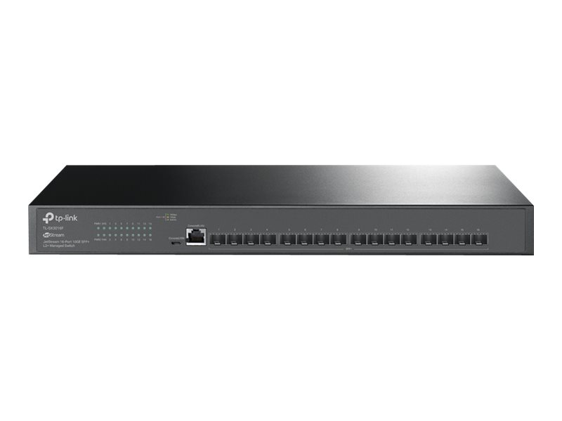 TP-LINK JetStream TL-SX3016F V1.6 - Switch - L2+ - managed - 16 x 10 Gigabit SFP+ - an Rack montierbar TP-LINK JetStream TL-SX3016F V1.6 - Switch - L2+ - managed - 16 x 10 Gigabit SFP+ - an Rack montierbar