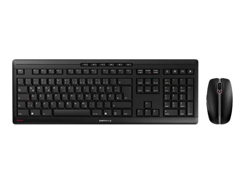 CHERRY Stream Desktop Recharge, Volle GrößeRF Wireless, QWERTZ, Schwarz, Maus - kabellos - 2.4 GHz - QWERTZ - Deutsch - Tastenschalter: CHERRY SX - Schwarz CHERRY Stream Desktop Recharge, Volle GrößeRF Wireless, QWERTZ, Schwarz, Maus - kabellos - 2.4 GHz - QWERTZ - Deutsch - Tastenschalter: CHERRY SX - Schwarz