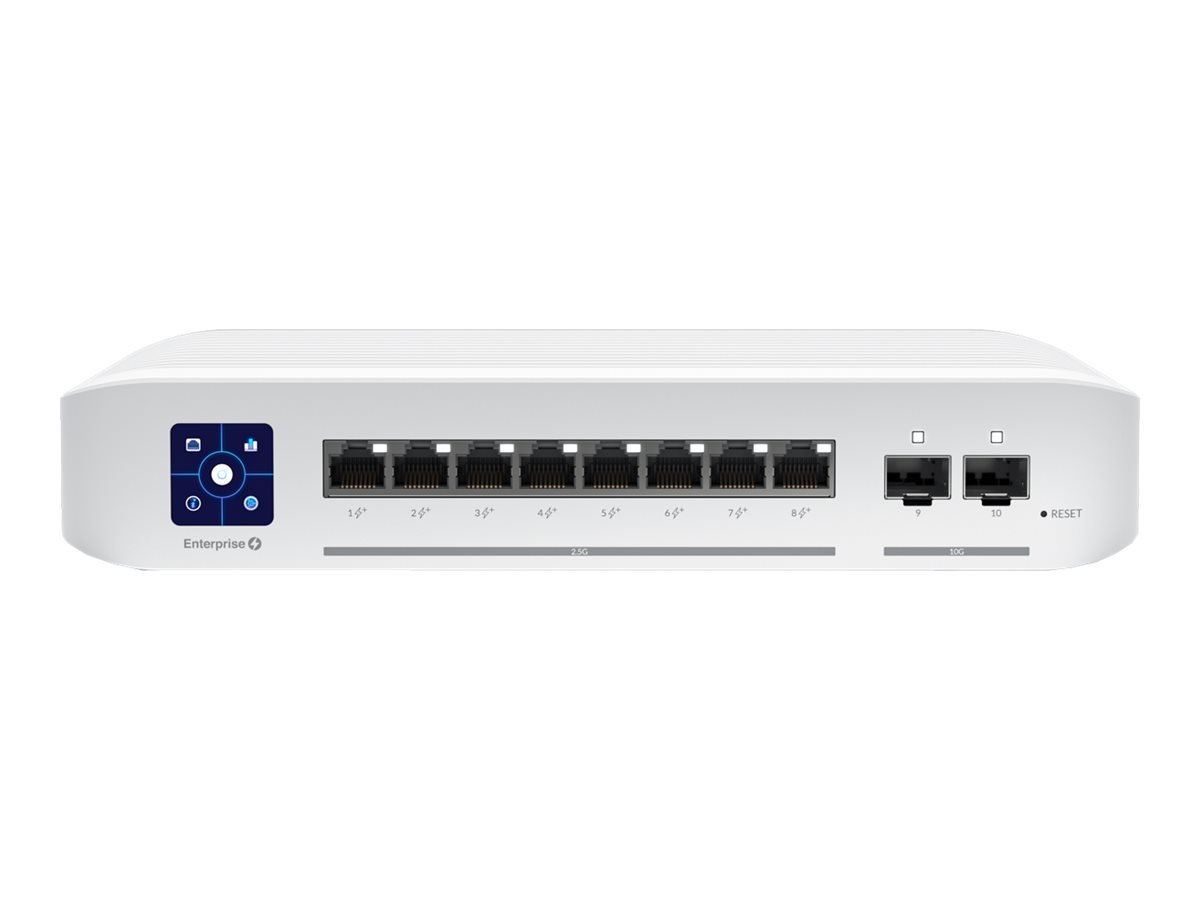 Ubiquiti UniFi Enterprise - Switch - L3 - managed - 8 x 10/100/1000/2.5G (PoE+) - + 2 x 1 Gigabit/10 Gigabit SFP+ (Uplink) - Desktop - PoE+ (120 W) Ubiquiti UniFi Enterprise - Switch - L3 - managed - 8 x 10/100/1000/2.5G (PoE+) - + 2 x 1 Gigabit/10 Gigabit SFP+ (Uplink) - Desktop - PoE+ (120 W)