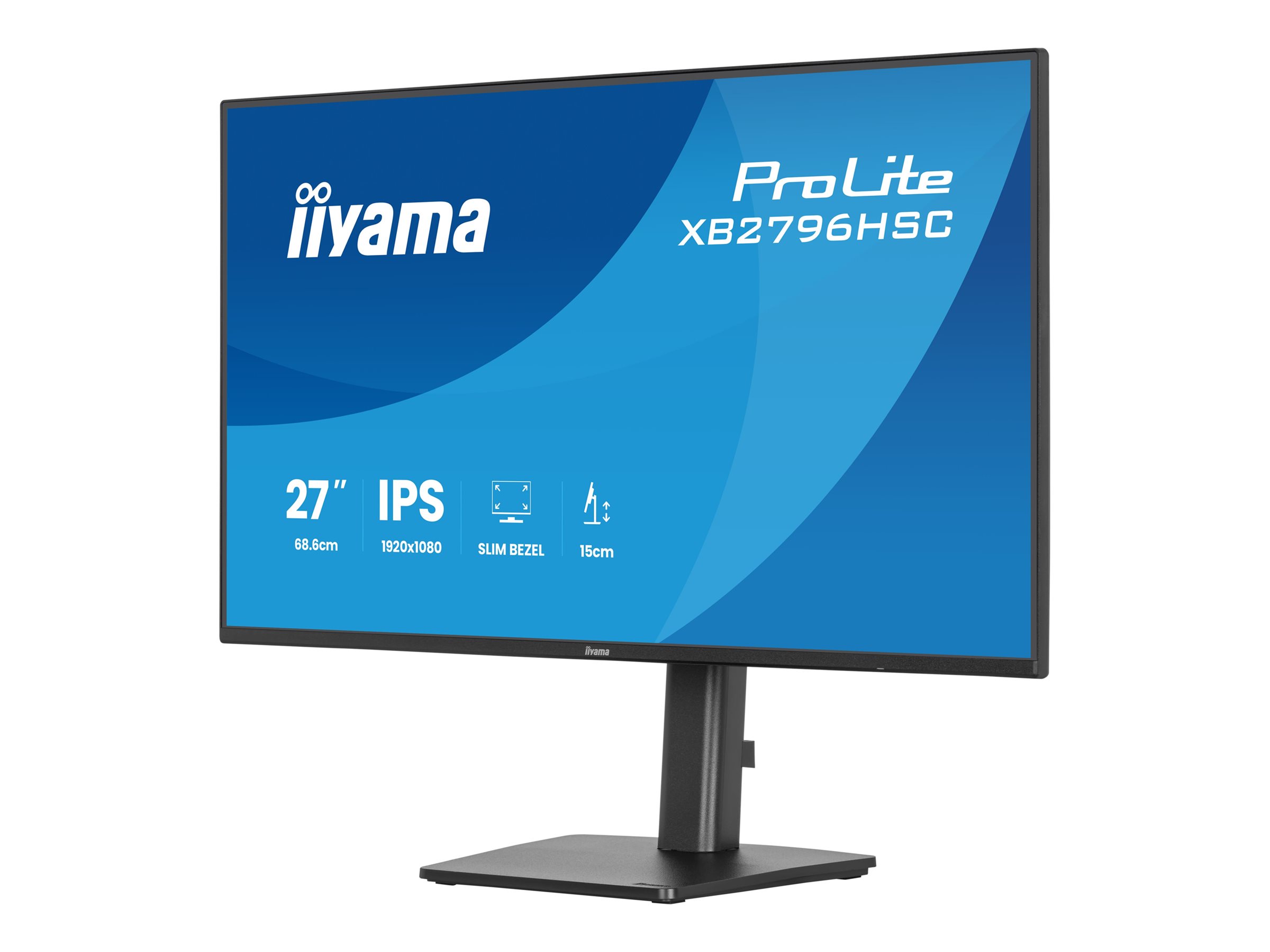 Iiyama ProLite XB2796HSC-B1 - LED-Monitor - 1920 x 1080 Full HD (1080p) @ 144 Hz - IPS - 300 cd/m² - 1500:1 - 3 ms - HDMI - USB-C - Lautsprecher - Schwarz - Matte