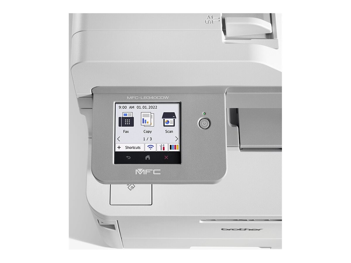Brother MFC-L8340CDW - Multifunktionsdrucker - - bis zu 30 Seiten/Min. (Kopieren) - bis zu 30 Seiten/Min. (Drucken) - 250 Blatt - 33.6 Kbps - USB 2.0 - USB-Host - Wi-Fi(n) - NFC