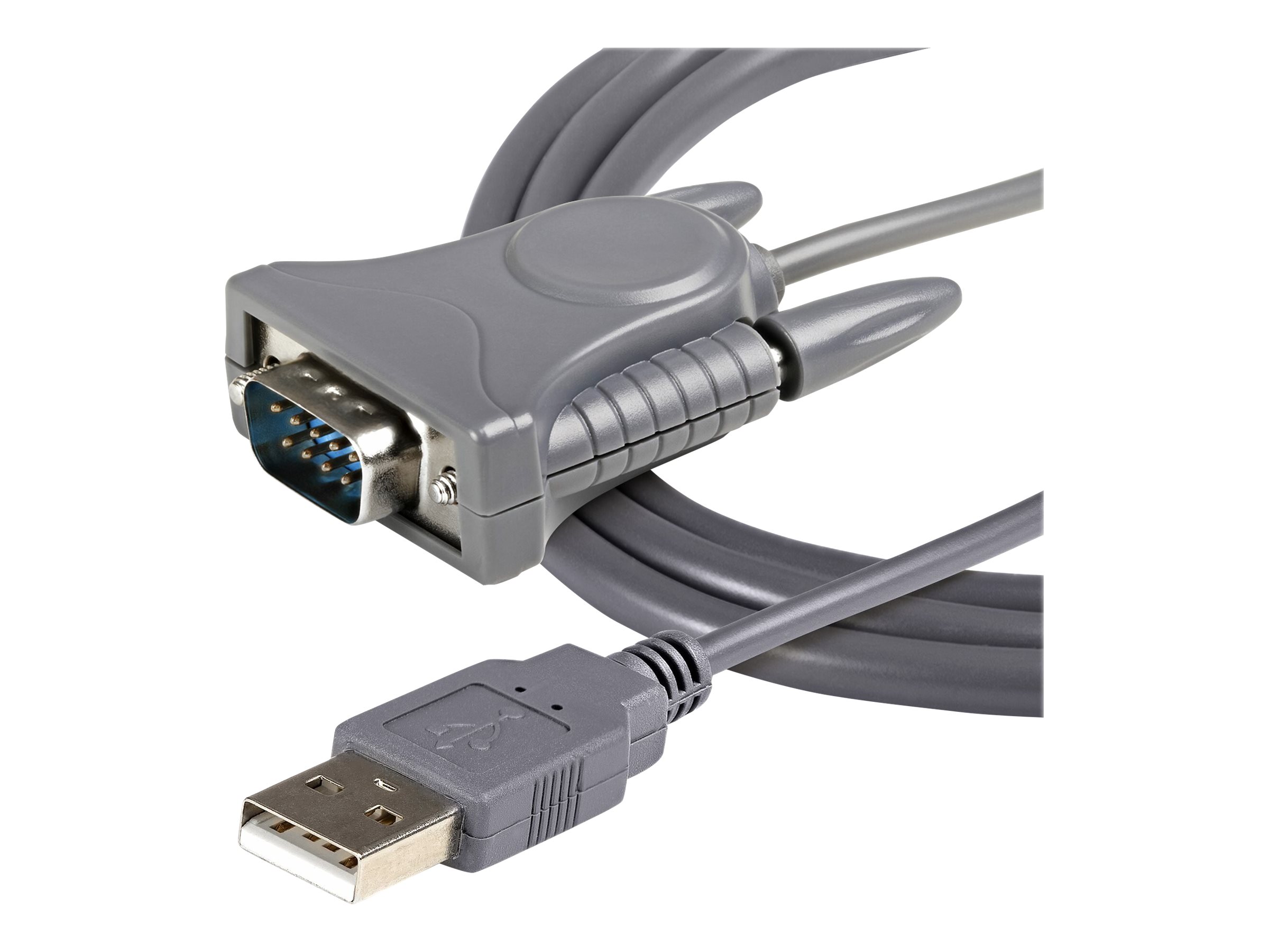Adapterkabel USB2 -> RS232/​DB9/​DB25 St./St. 90cm - St/St - USB zu Seriell Adapter/ Konverter Kabel - Serieller Adapter - USB 2.0 - Grau