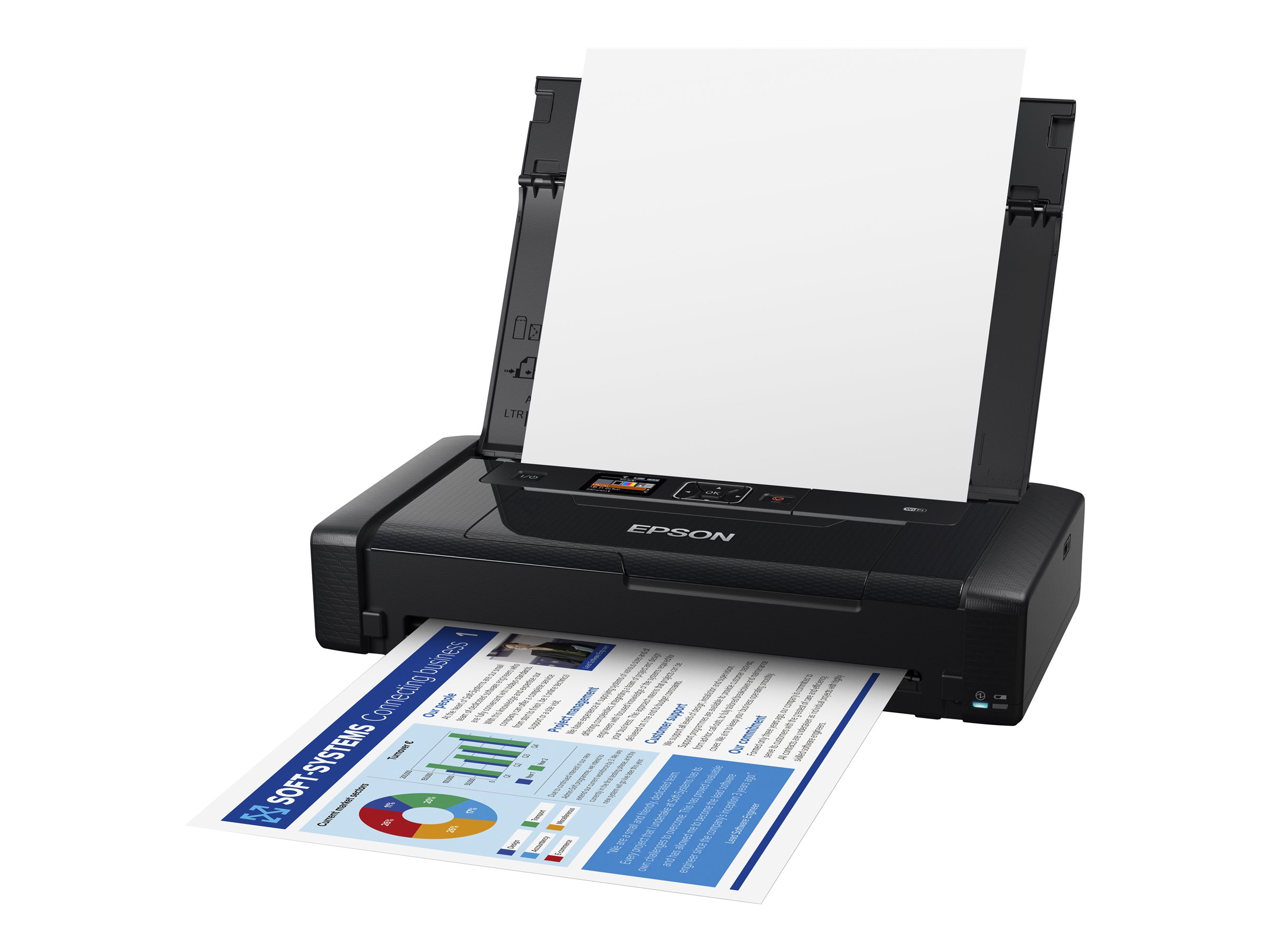 Epson WorkForce WF-110W - Drucker - Farbe - Tintenstrahl - A4 - 5760 x 1440 dpi - bis zu 7 Seiten/Mi - /bis zu 4 Seiten/Min. (Farbe) - Kapazität: 20 Blätter - USB 2.0 - Wi-Fi(n)