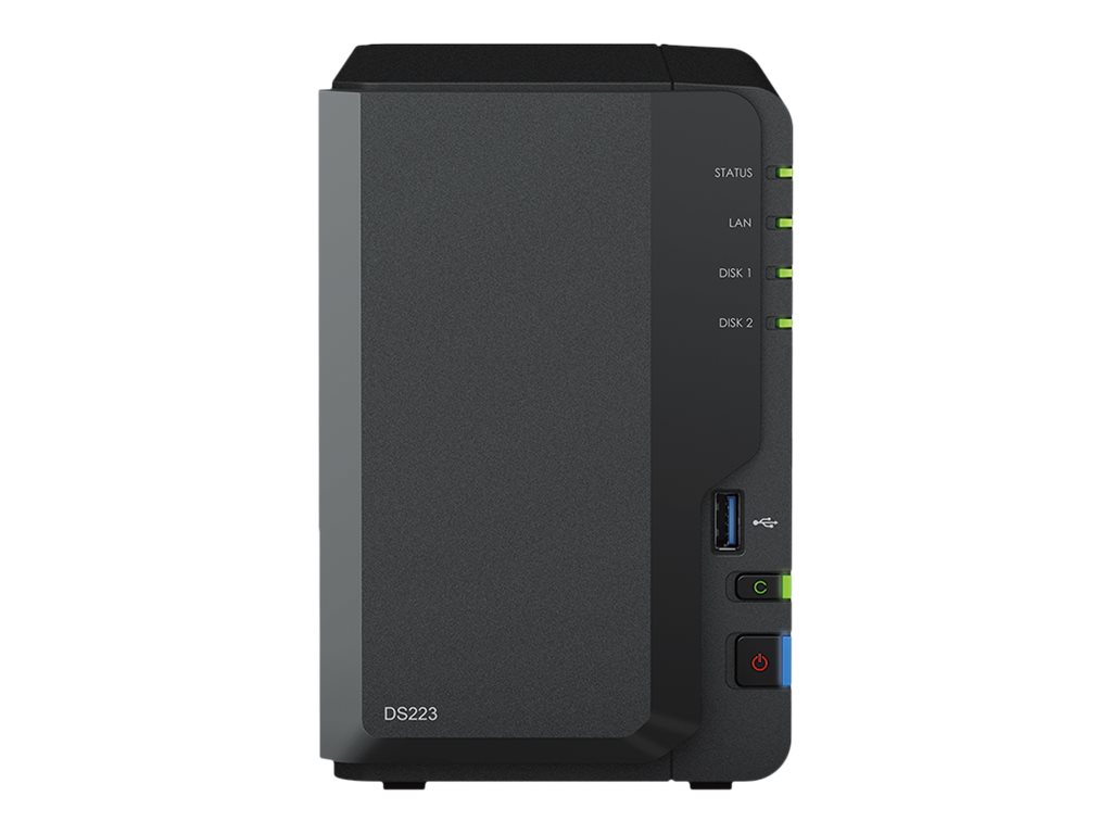 Synology Disk Station DS223 - NAS-Server - 2 Schächte - SATA 6Gb/s - RAID RAID 0 - 1 - JBOD - RAM 2 GB - Gigabit Ethernet - iSCSI Support