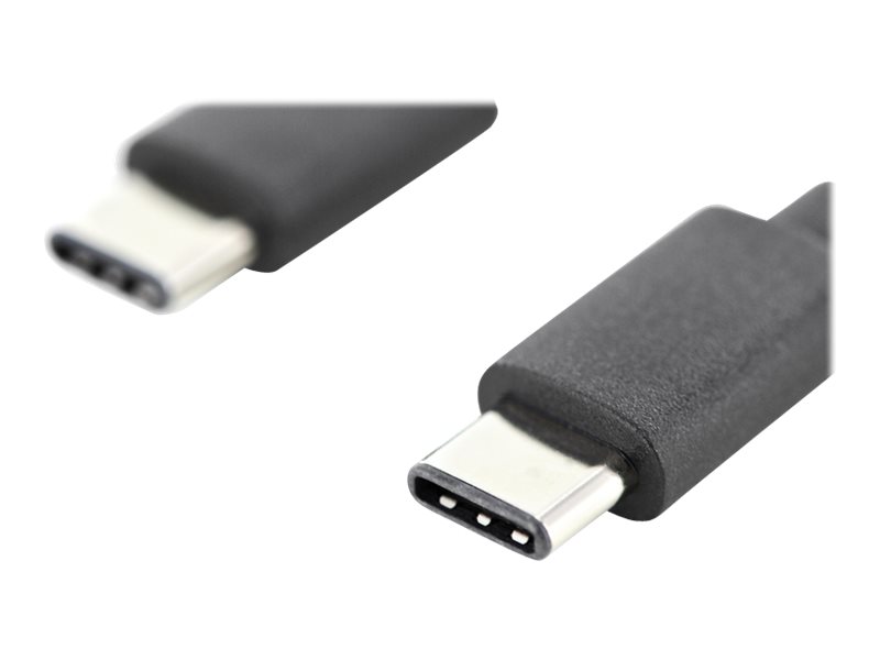 DIGITUS USB Type-C Anschlusskabel, USB-C zu USB-C - USB 2.0 - 3 A - 3 m - unterstützt Stromversorgung - Schwarz