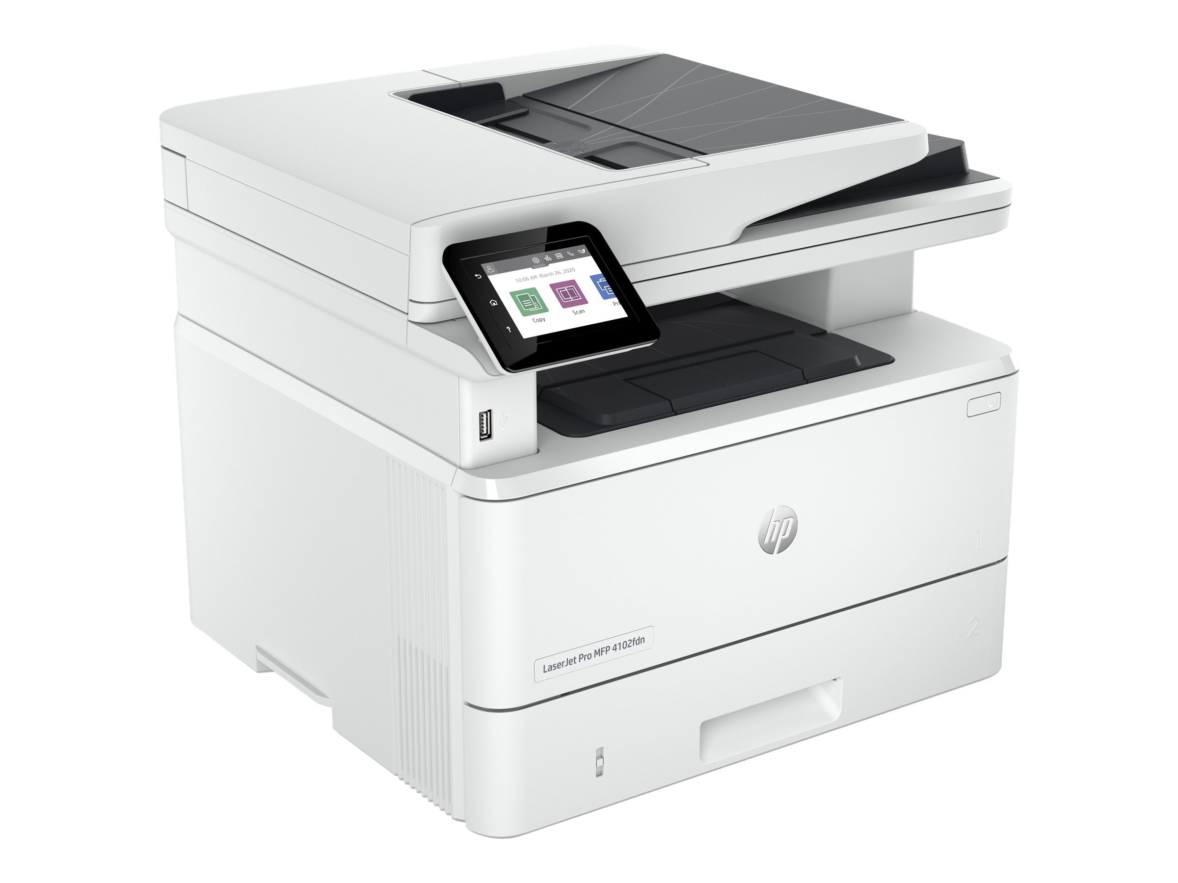HP LaserJet Pro MFP 4102fdn - - (Original) - A4/Legal (Medien) - bis zu 38 Seiten/Min. (Kopieren) - bis zu 40 Seiten/Min. (Drucken) - 350 Blatt - 33.6 Kbps - Gigabit LAN - USB - USB-Host - USB 2.0