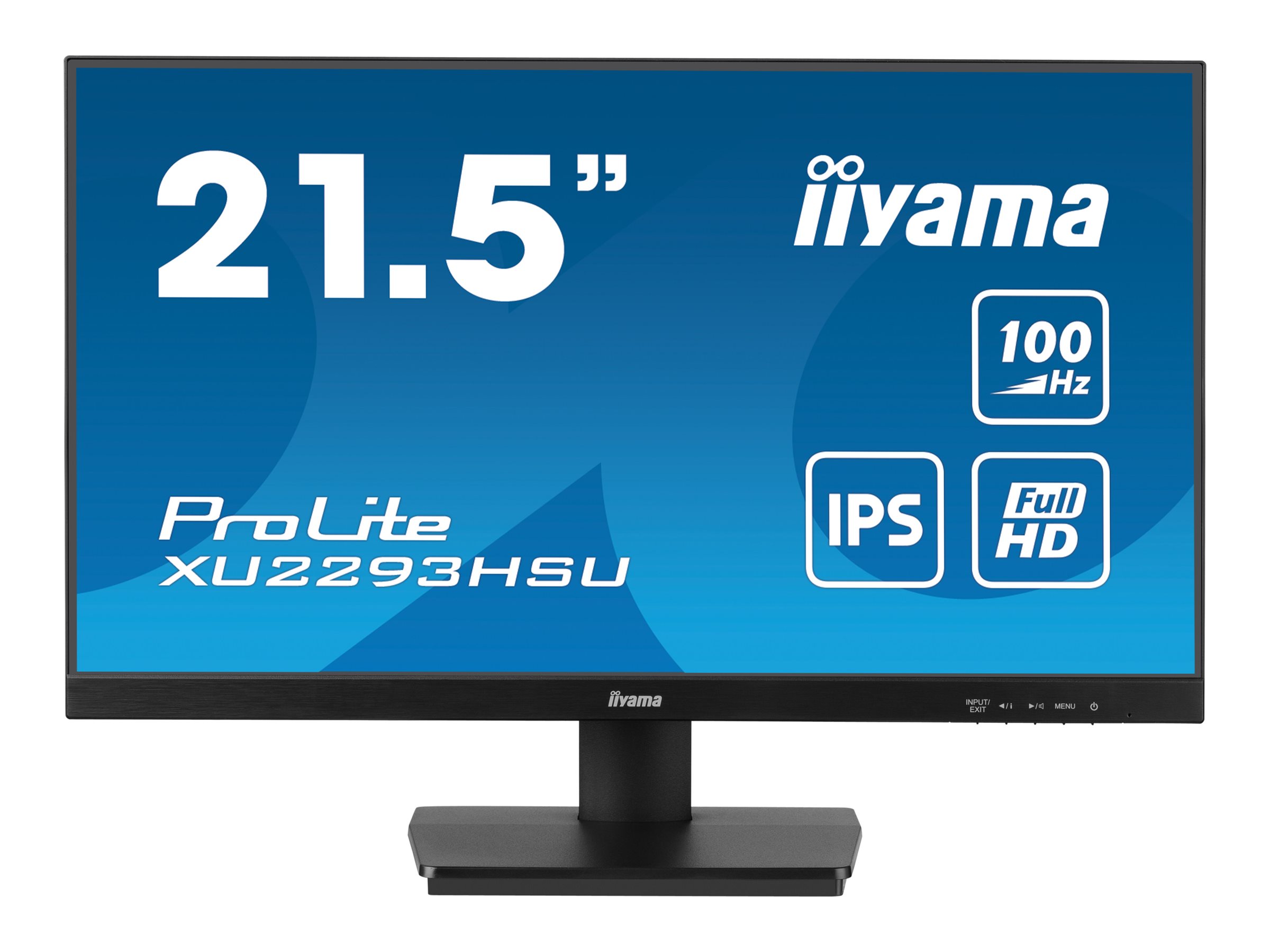 Iiyama ProLite XU2293HSU-B7 - LED-Monitor - 55.9 - (21.5" sichtbar) - 1920 x 1080 Full HD (1080p) @ 100 Hz - IPS - 300 cd/m² - 1000:1 - 1 ms - HDMI - DisplayPort - Lautsprecher - Schwarz - Matte