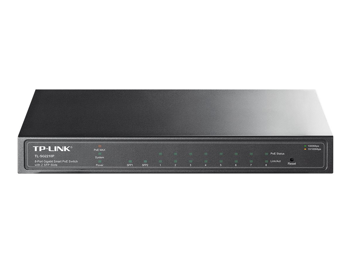 TP-Link TL-SG2210P 8-Port Gigabit Smart PoE Switch 2 SFP Slots managed - 1 Gbps - 8-Port - PoE TP-Link TL-SG2210P 8-Port Gigabit Smart PoE Switch 2 SFP Slots managed - 1 Gbps - 8-Port - PoE