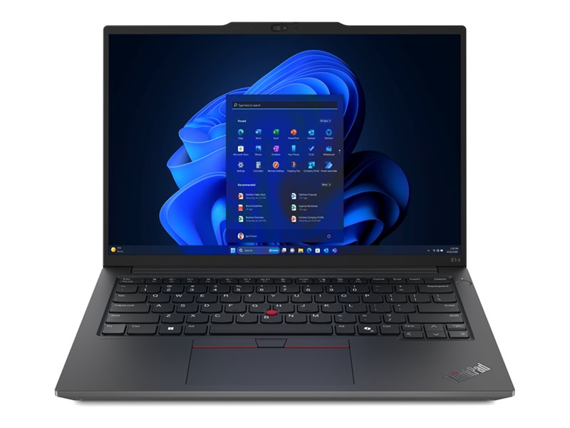 Lenovo ThinkPad E14 Gen 6 21M7 - 180°-Scharnierdesign - Intel Core Ultra 7 155H / 1.4 GHz - Win 11 P - IPS 1920 x 1200 - Wi-Fi 6E - Bluetooth - Schwarz - kbd: Deutsch - mit 2 Jahre Lenovo Depot Support - CO2-Ausgleich 0,5 Tonne (2. Gen.)