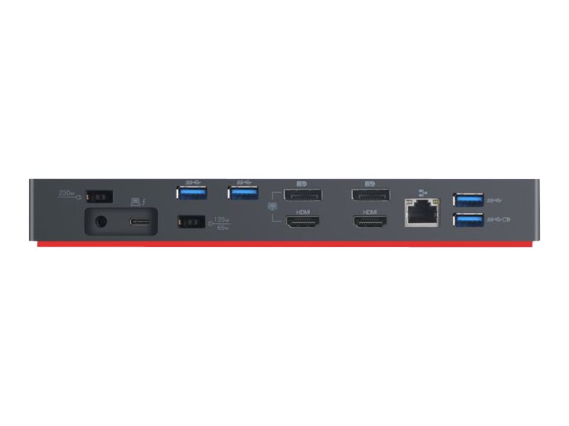 Lenovo Dock Gen 2, Verkabelt, Thunderbolt 3, 3,5 - Replicator - Thunderbolt 3 - 2 x DP - 2 x HDMI - Thunderbolt - 1GbE - 135 Watt - Europa