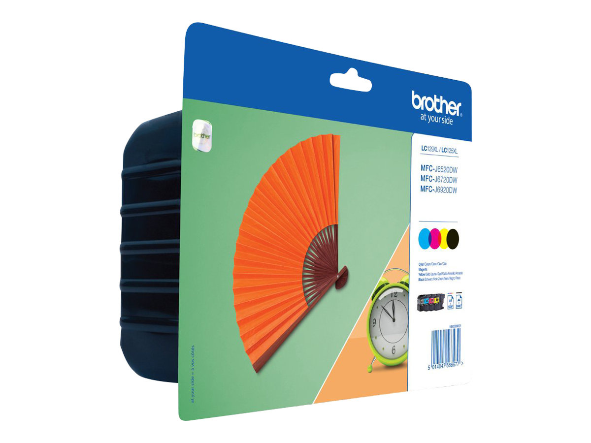 Brother LC129XL Value Pack - 4er-Pack - Schwarz, Gelb, Cyan, Magenta - Original - Blister mit Diebstahlsicherung - Tintenpatrone - für Brother MFC-J6520DW - MFC-J6720DW - MFC-J6920DW