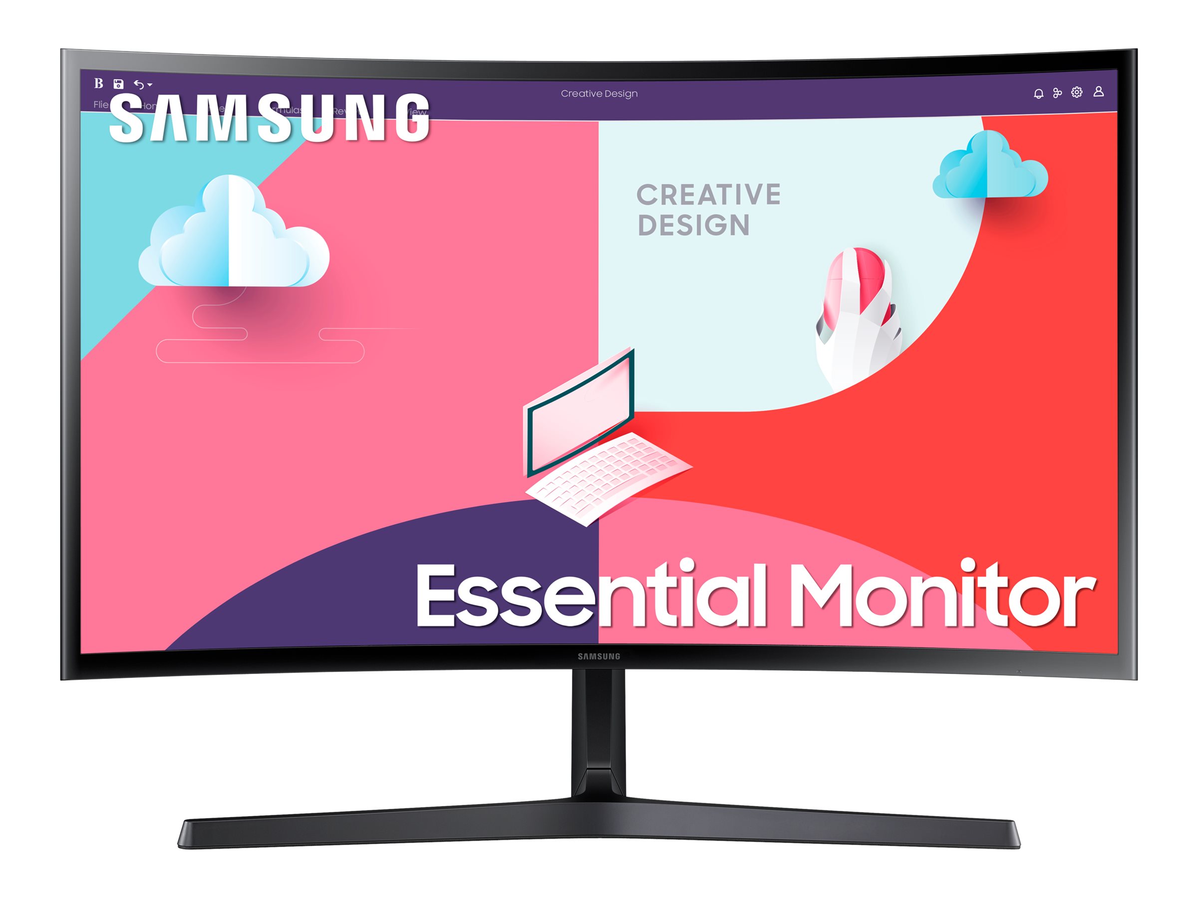 Samsung S24C366EAU - S36C Series - LED-Monitor - gebogen - 61 cm (24") - 1920 x 1080 Full HD (1080p) @ 75 Hz - VA - 250 cd/m² - 3000:1 - 4 ms - HDMI - VGA - Schwarz
