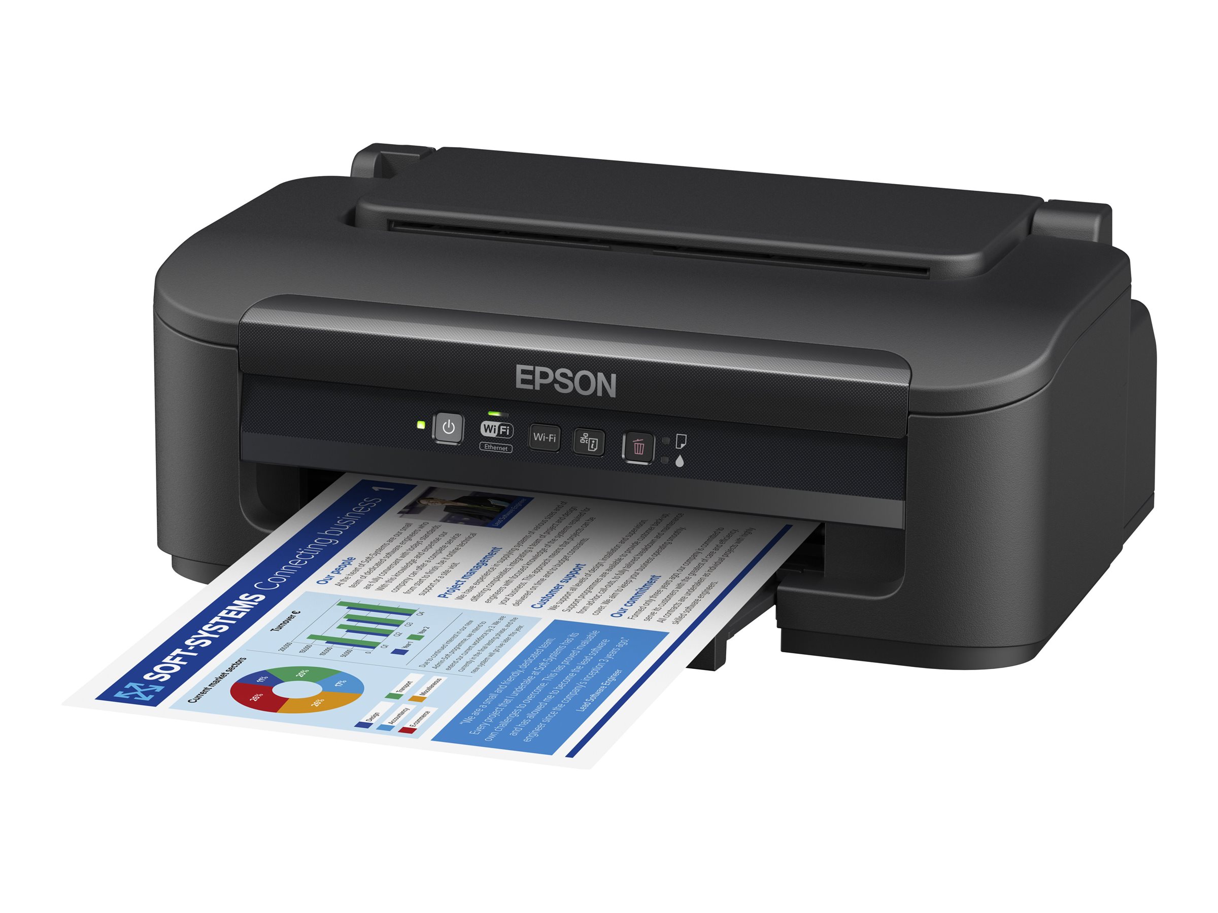 Epson WorkForce WF-2110W - Drucker - Farbe - - /bis zu 4.7 Seiten/Min. (Farbe) - Kapazität: 100 Blätter - USB 2.0 - LAN - Wi-Fi(n)