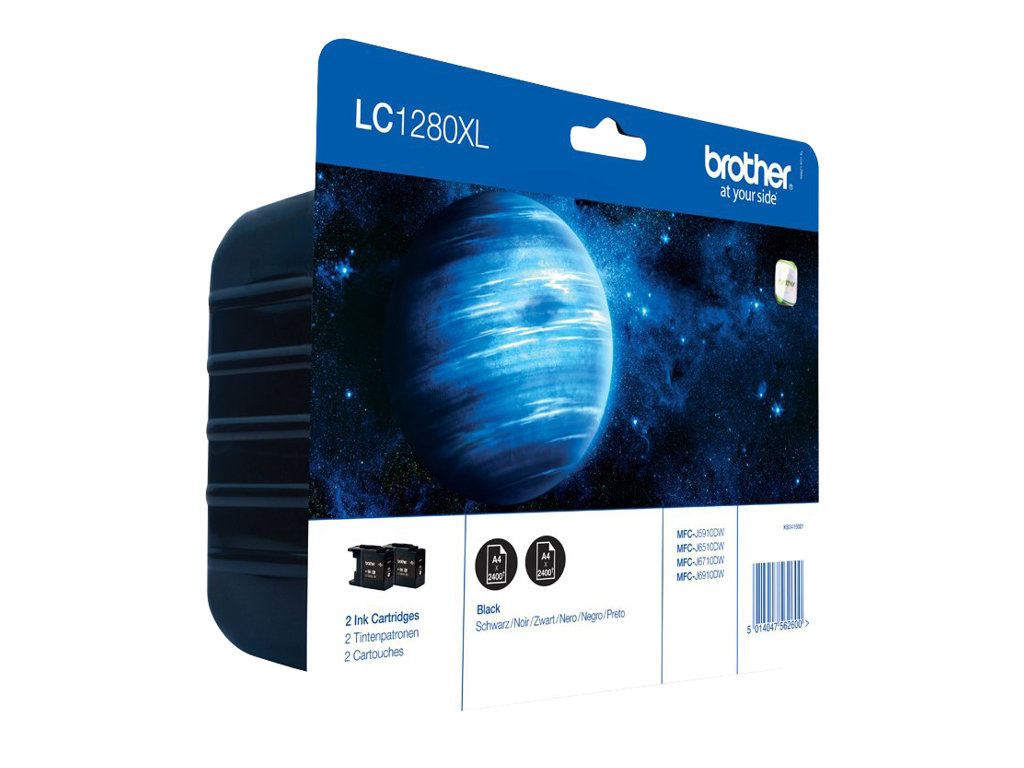 Brother LC1280XL Twin-Pack - 2er-Pack - Schwarz - Original - Blister mit akustischem/elektromagnetischem Alarm - Tintenpatrone - für Brother MFC-J5910DW - MFC-J6510DW - MFC-J6710DW - MFC-J6910DW