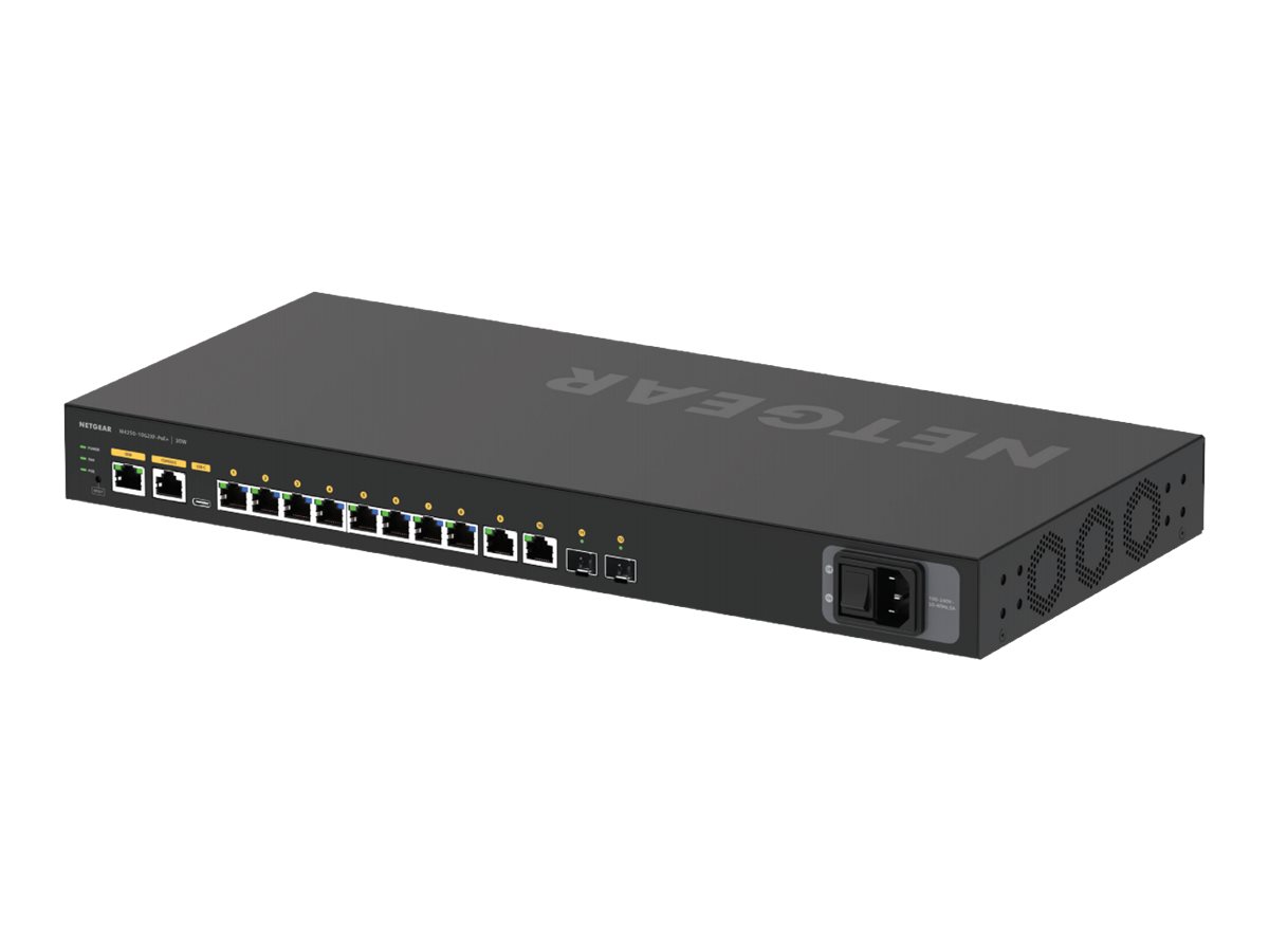 Netgear AV Line M4250-10G2XF-PoE+ - Switch - L3 - - + 2 x 10 Gigabit SFP+ - Seite-zu-Seite-Luftstrom - an Rack montierbar - PoE+ (240 W)