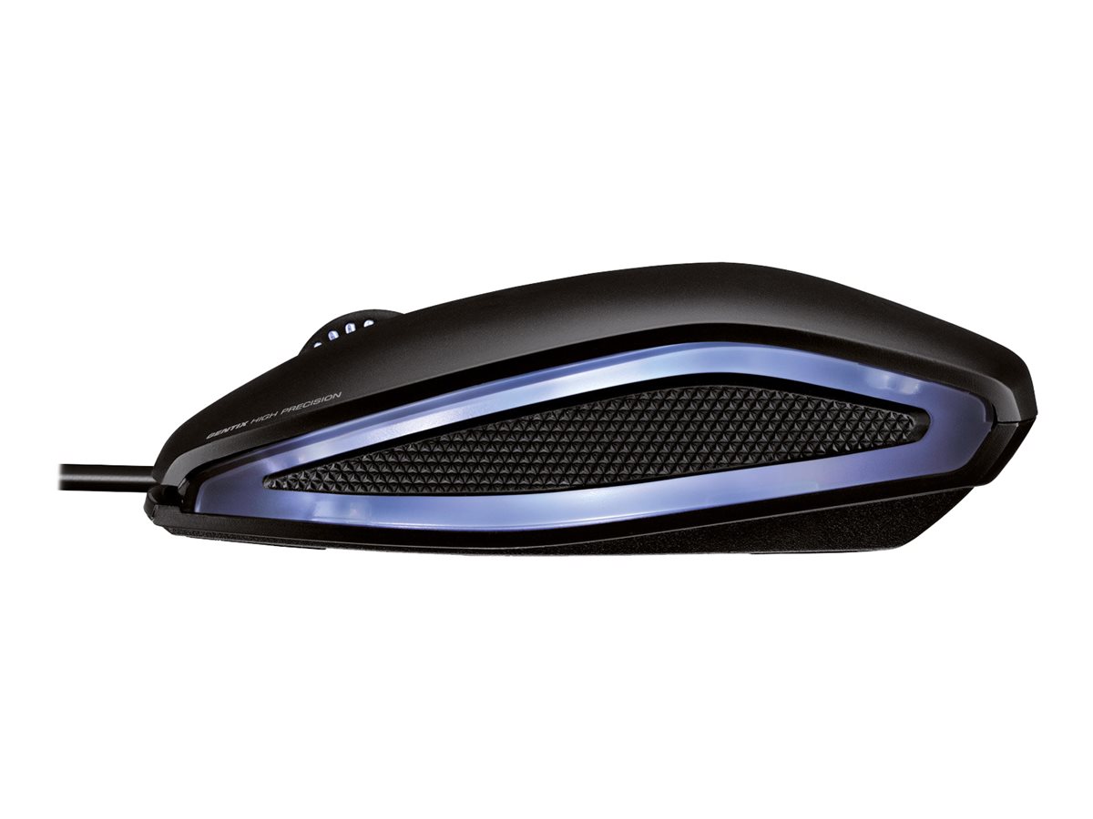 GENTIX Corded Optical Mouse - optisch - 3 Tasten - kabelgebunden - USB - Schwarz