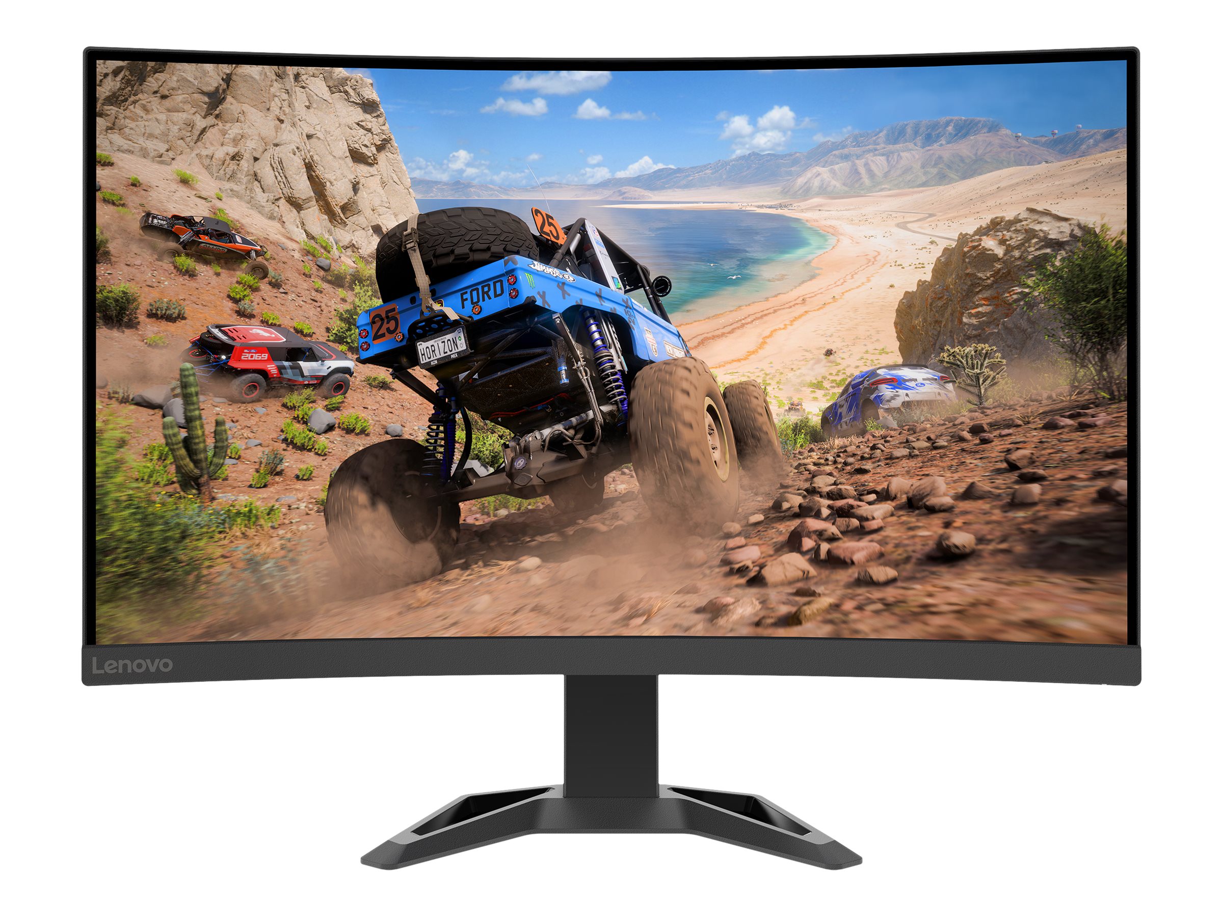 Lenovo G27qc-30 - LED-Monitor - gebogen - 68.6 cm - 2560 x 1440 QHD - VA - 350 cd/m² - 4000:1 - 1 ms - 2xHDMI - DisplayPort - Lautsprecher - Raven Black