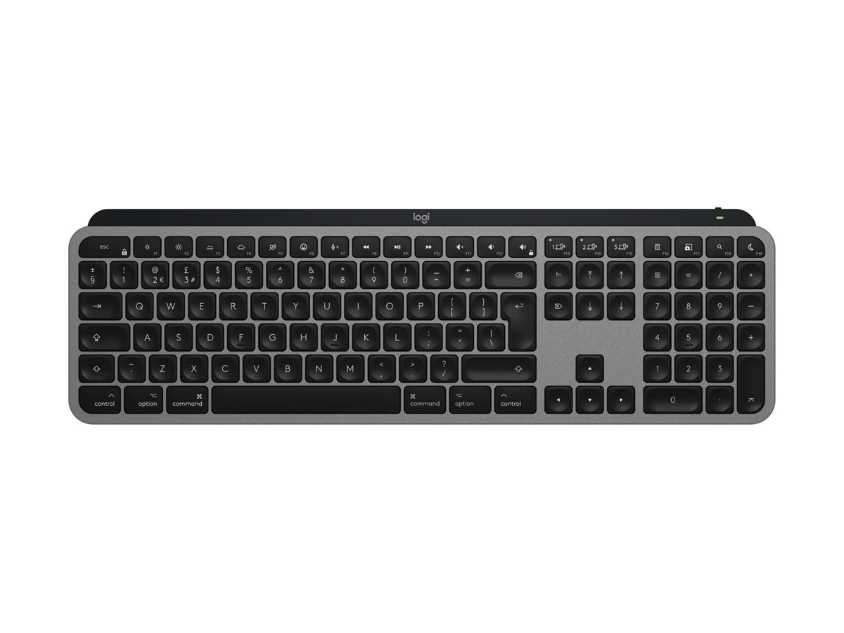 Logitech Master Series MX Keys S for Mac - - full size - hinterleuchtet - kabellos - Bluetooth LE - QWERTZ - Deutsch - Space-grau