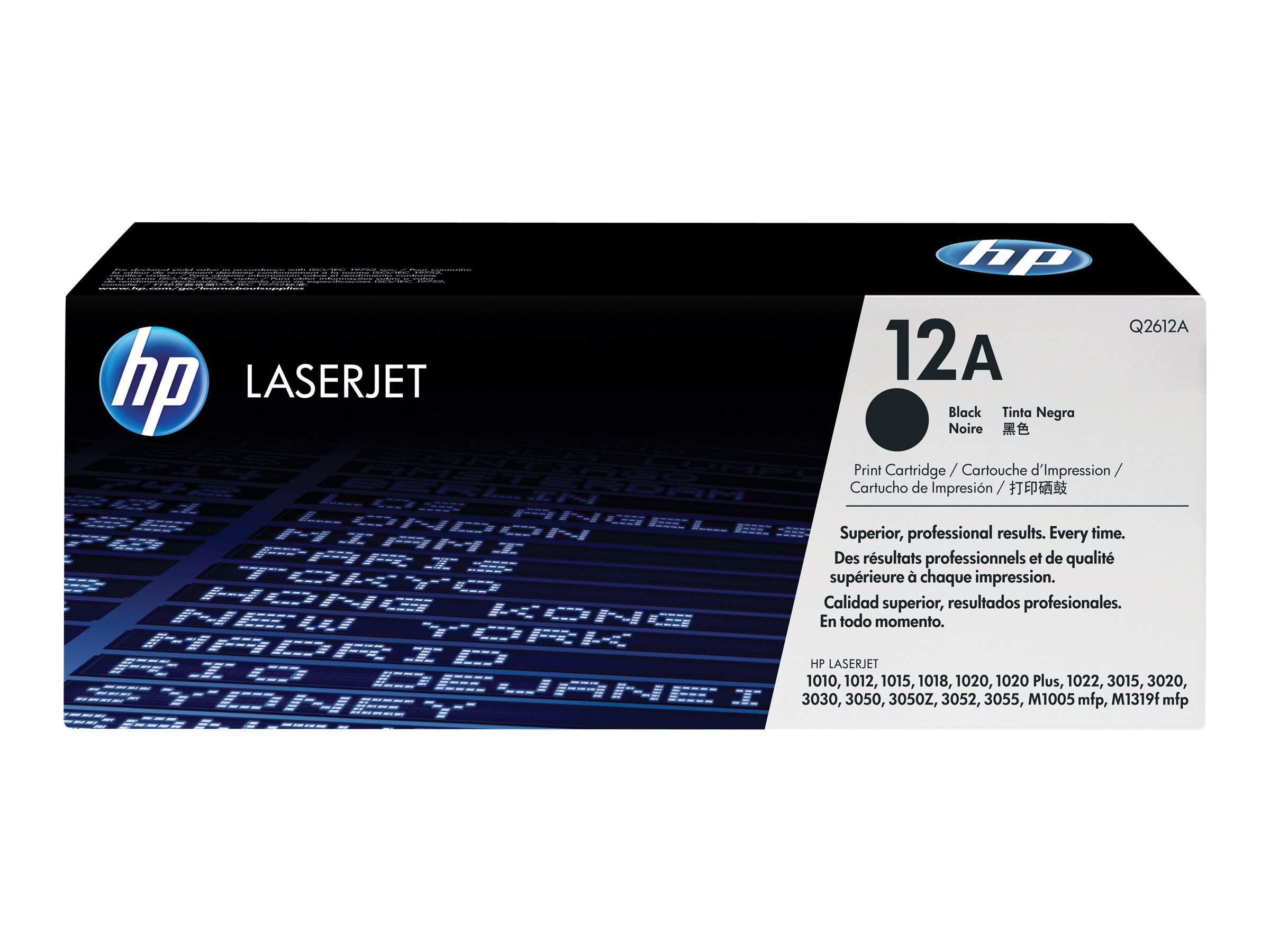 HP 12A - Schwarz - original - LaserJet - Tonerpatrone (Q2612A) - für LaserJet 1010 - 1012 - 1015 - 1018 - 1020 - 1022 - 3015 - 3020 - 3030 - 3050 - 3052 - 3055 - M1005 HP 12A - Schwarz - original - LaserJet - Tonerpatrone (Q2612A) - für LaserJet 1010 - 1012 - 1015 - 1018 - 1020 - 1022 - 3015 - 3020 - 3030 - 3050 - 3052 - 3055 - M1005