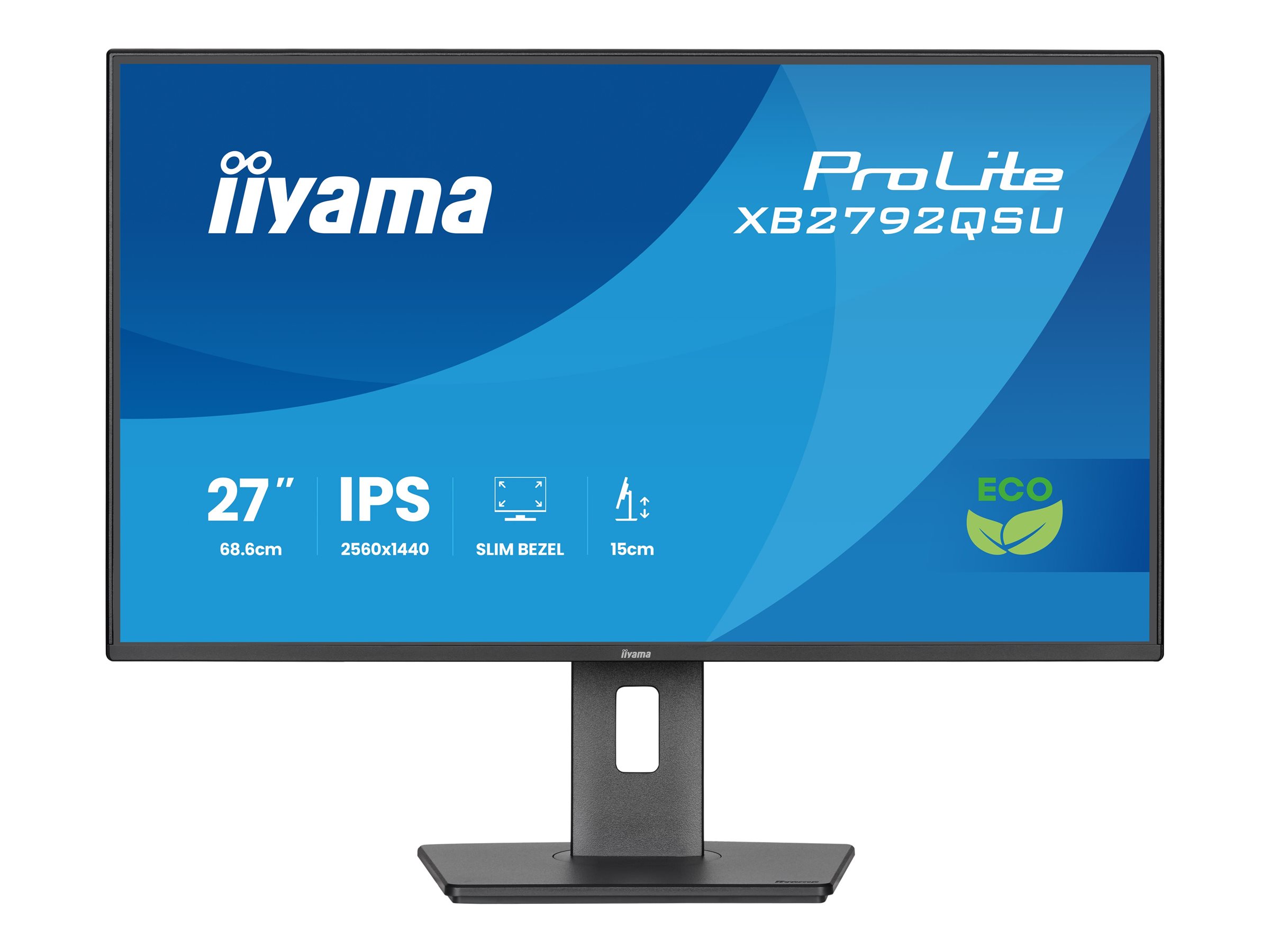 Iiyama ProLite XB2792QSU-B1 - LED-Monitor - 68.6 - 2560 x 1440 QHD @ 120 Hz - IPS - 350 cd/m² - 1500:1 - 3 ms - HDMI - DisplayPort - Lautsprecher - Schwarz - Matte