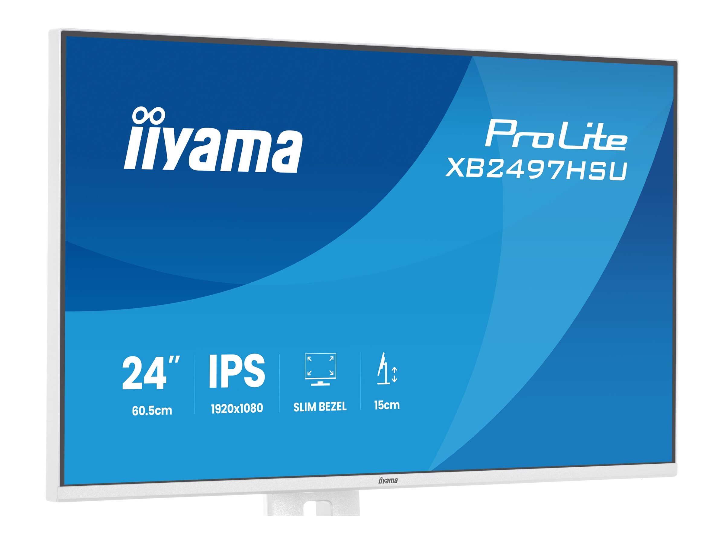 Iiyama ProLite XB2497HSU-W1 - LED-Monitor - (23.8" sichtbar) - 1920 x 1080 Full HD (1080p) @ 120 Hz - IPS - 350 cd/m² - 1500:1 - 4 ms - HDMI - DisplayPort - Lautsprecher - weiß - Matte Iiyama ProLite XB2497HSU-W1 - LED-Monitor - (23.8" sichtbar) - 1920 x 1080 Full HD (1080p) @ 120 Hz - IPS - 350 cd/m² - 1500:1 - 4 ms - HDMI - DisplayPort - Lautsprecher - weiß - Matte