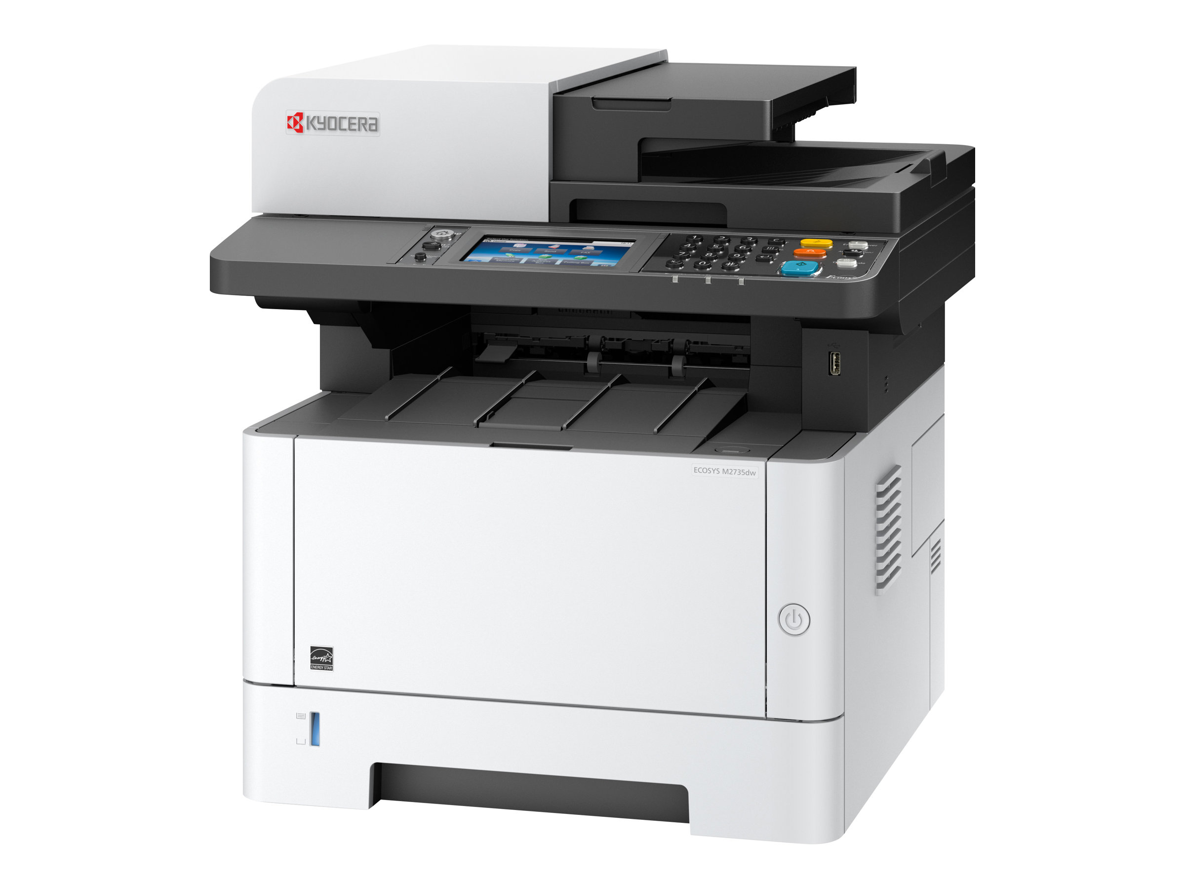 Kyocera ECOSYS M2735dw - Multifunktionsdrucker - s/w - Laser - Legal (216 x 356 mm) - (Original) - A4/Legal (Medien) - bis zu 35 Seiten/Min. (Drucken) - 350 Blatt - 33.6 Kbps - USB 2.0 - Gigabit LAN - USB-Host - Wi-Fi