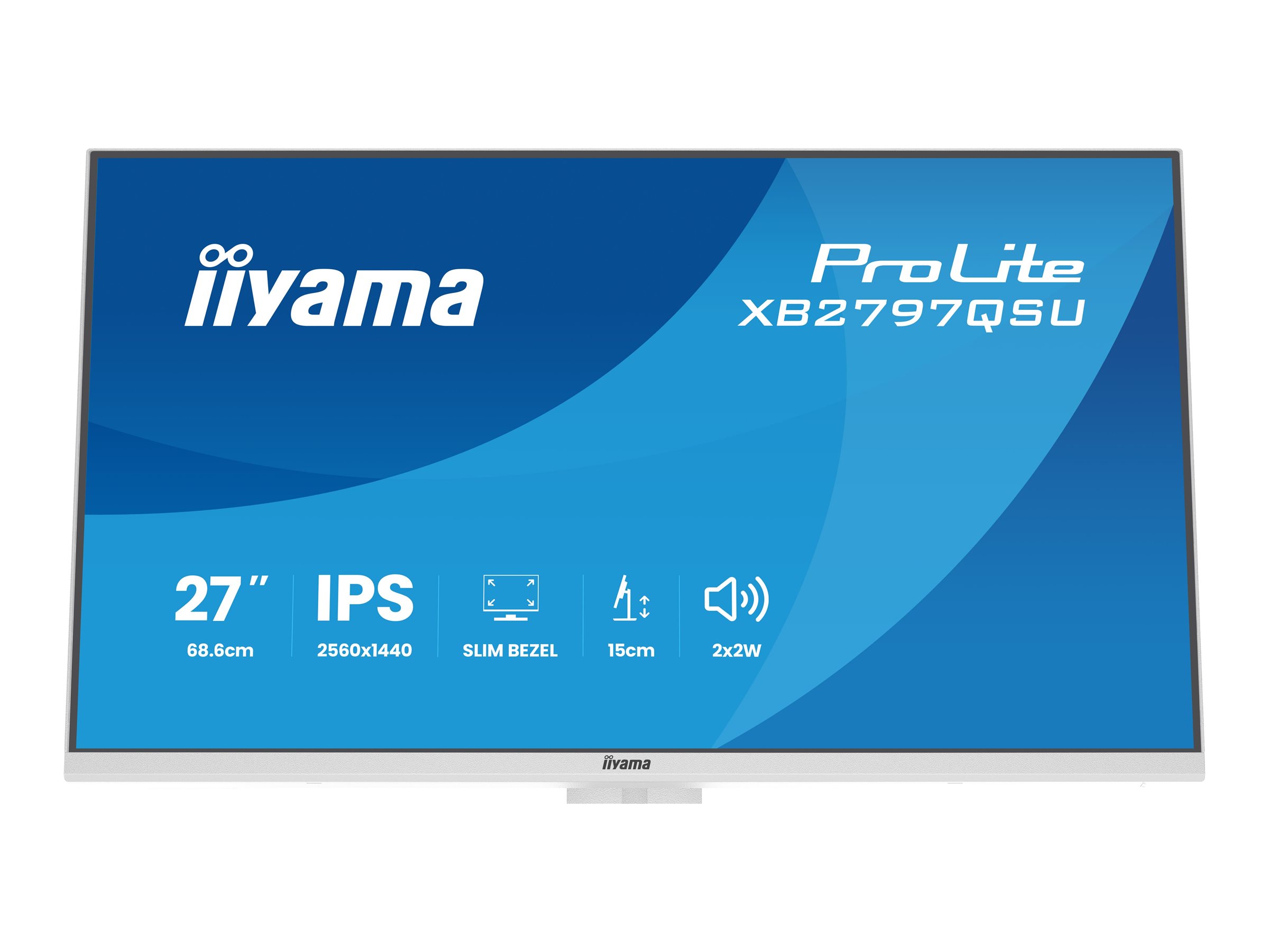 Iiyama ProLite XB2797QSU-W1 - LED-Monitor - 2560 x 1440 QHD @ 75 Hz - IPS - 350 cd/m² - 1000:1 - 1 ms - 2xHDMI - DisplayPort - Lautsprecher - weiß - Matte Iiyama ProLite XB2797QSU-W1 - LED-Monitor - 2560 x 1440 QHD @ 75 Hz - IPS - 350 cd/m² - 1000:1 - 1 ms - 2xHDMI - DisplayPort - Lautsprecher - weiß - Matte