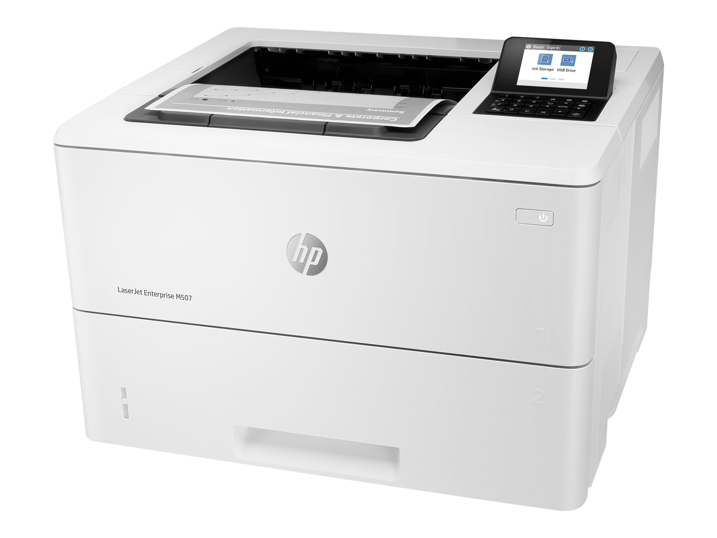 HP LaserJet Enterprise M507dn - Drucker - s/w - Duplex - Laser - A4/Legal - 1200 x 1200 dpi - bis zu 50 Seiten/Min. - Kapazität: 650 Blätter - USB 2.0 - Gigabit LAN - USB 2.0-Host