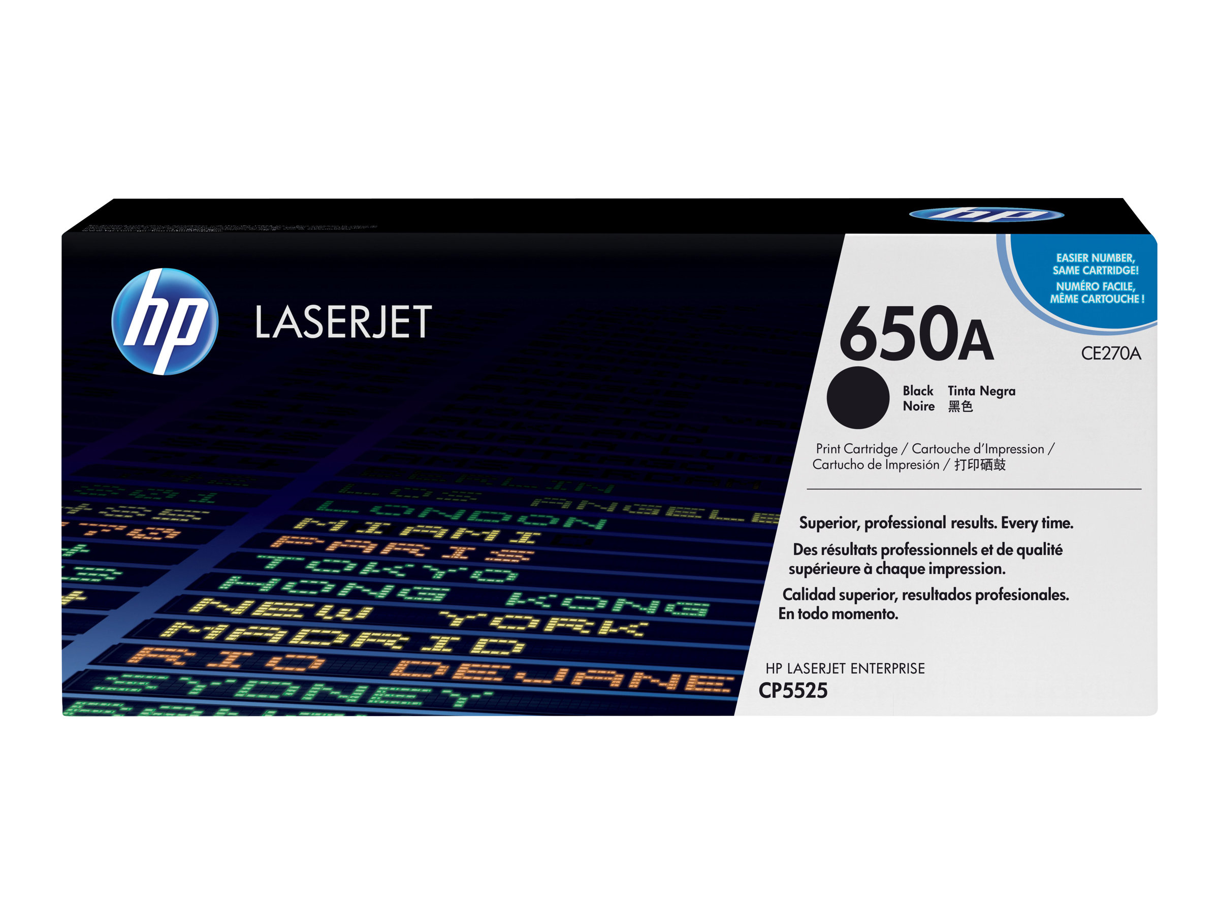 HP 650A - Schwarz - original - LaserJet - Tonerpatrone (CE270A) - für Color LaserJet Enterprise CP5520 - CP5525 - M750 HP 650A - Schwarz - original - LaserJet - Tonerpatrone (CE270A) - für Color LaserJet Enterprise CP5520 - CP5525 - M750