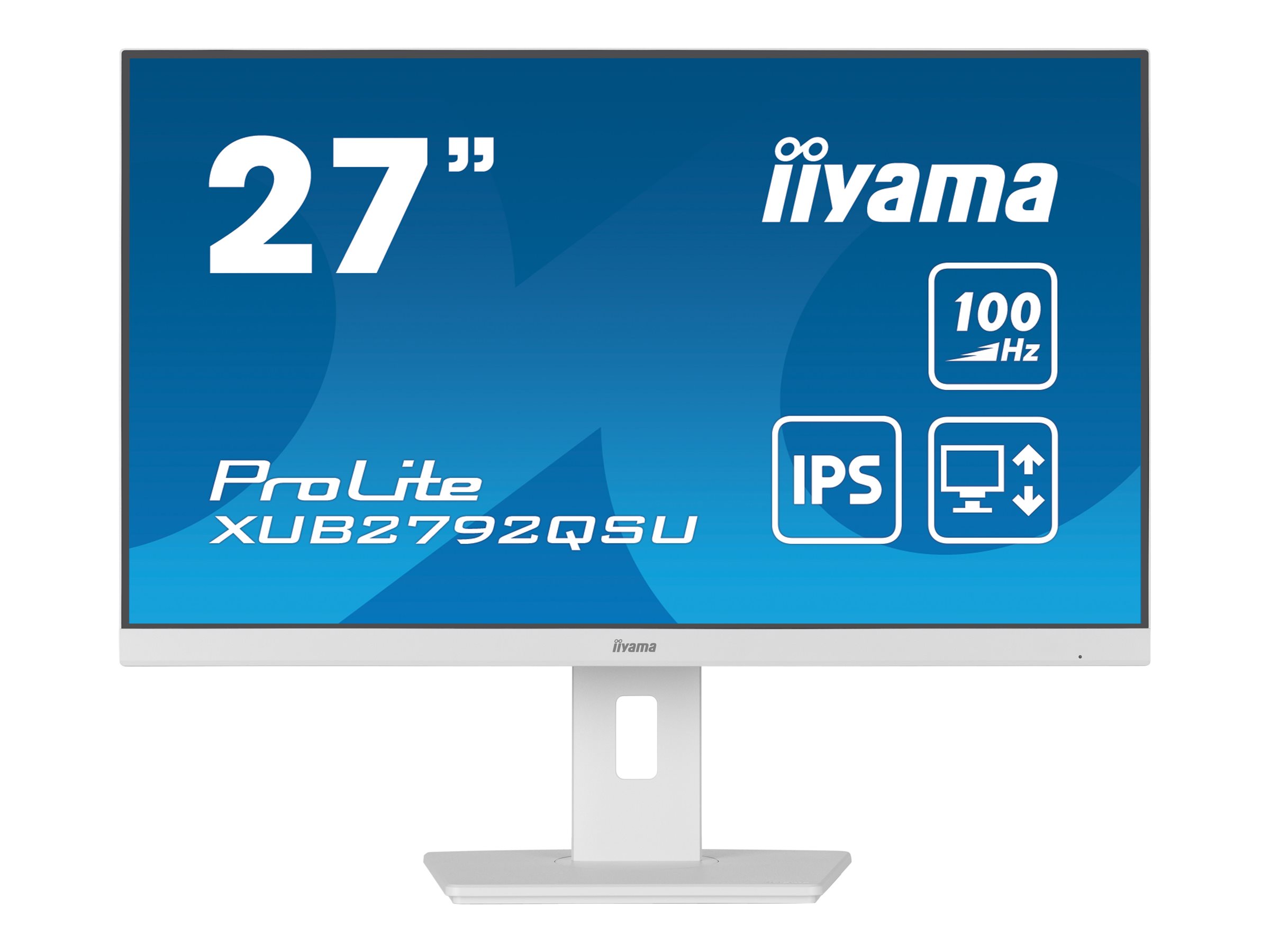 Iiyama ProLite XUB2792QSU-W6 - LED-Monitor - 68.6 cm (27") - 2560 x 1440 QHD @ 100 Hz - IPS - 250 cd/m² - 1300:1 - 0.4 ms - HDMI - DisplayPort - Lautsprecher - weiß - Matte