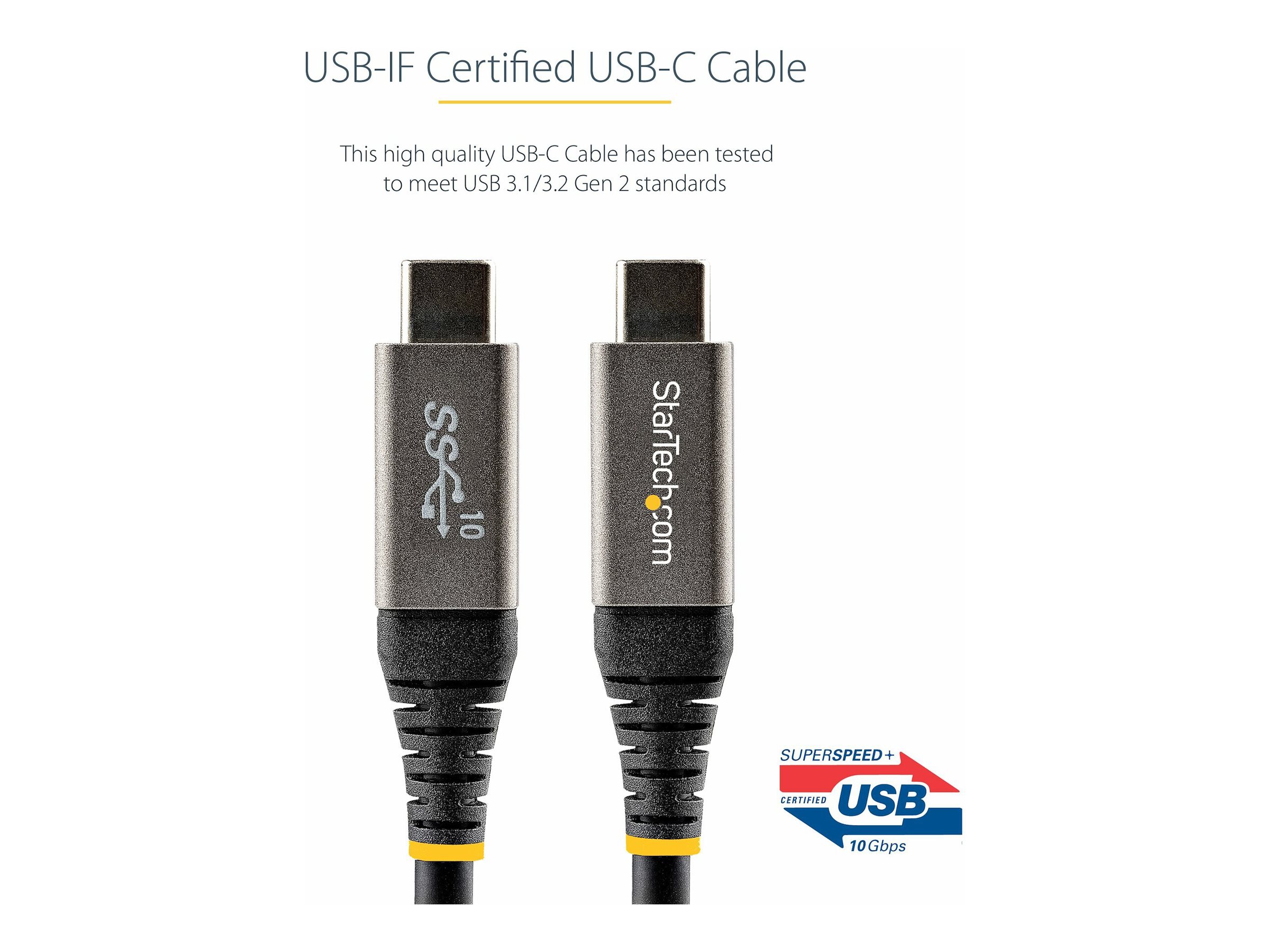 StarTech.com 1m USB-C Kabel 10Gbit/s - USB-IF - Power Delivery - DP Alt Mode - USB-C Kabel - Laden&Synchronisieren (USB31CCV1M) - USB-Kabel - 24 pin USB-C (M) zu 24 pin USB-C (M) - USB 3.2 Gen 2 / DisplayPort 1.4 /Thunderbolt 3 - 1 m - 4K Unterstützung… StarTech.com 1m USB-C Kabel 10Gbit/s - USB-IF - Power Delivery - DP Alt Mode - USB-C Kabel - Laden&Synchronisieren (USB31CCV1M) - USB-Kabel - 24 pin USB-C (M) zu 24 pin USB-C (M) - USB 3.2 Gen 2 / DisplayPort 1.4 /Thunderbolt 3 - 1 m - 4K Unterstützung…