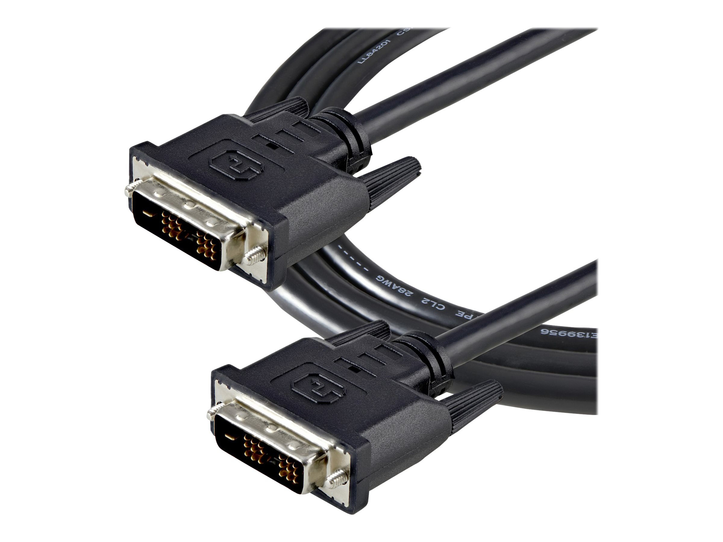 Monitorkabel DVI-D single Link 2,0m St/St - zu DVI-D (M) - 2 m - geformt - Daumenschrauben - Schwarz