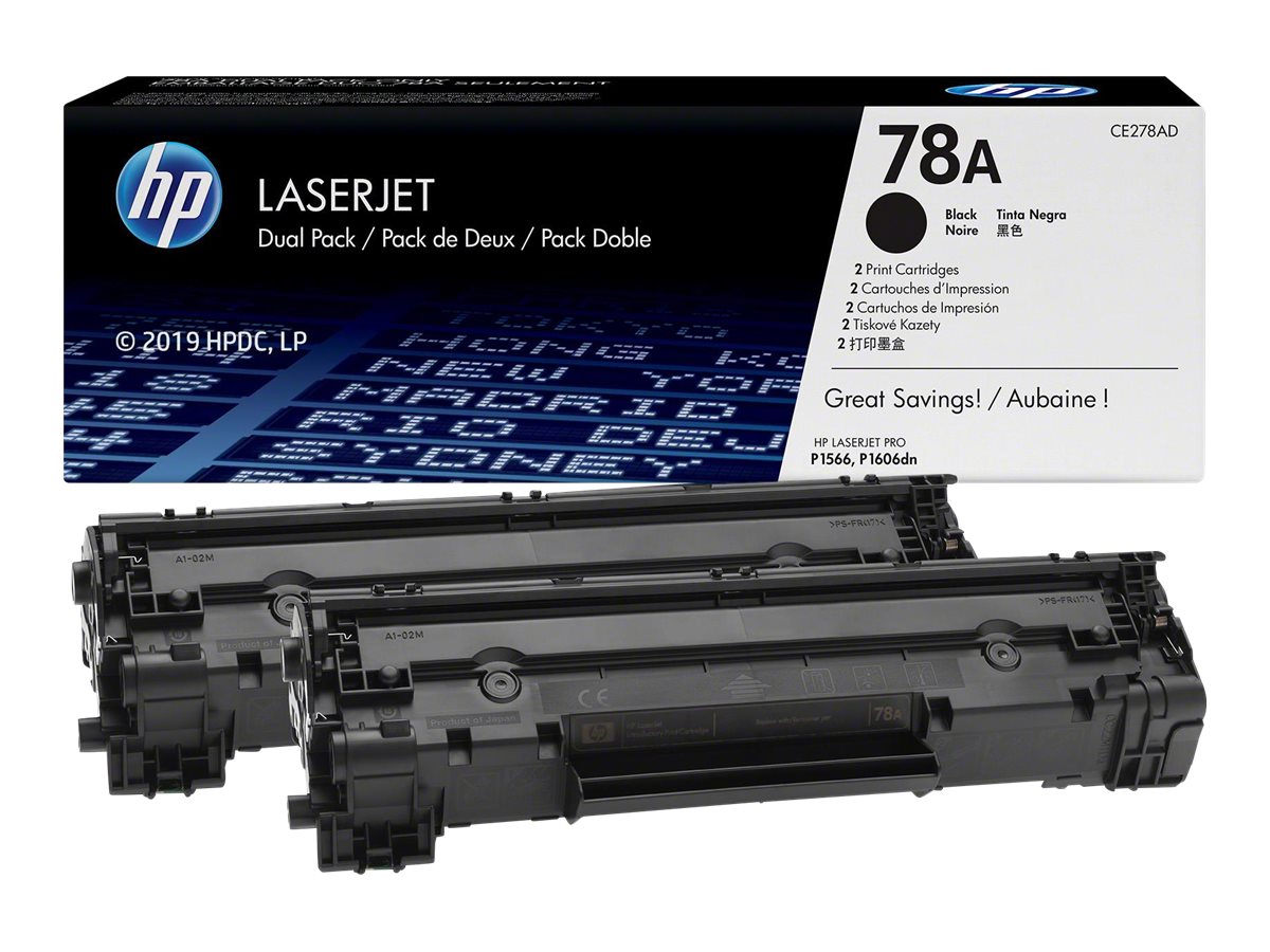 HP Toner CE278AD schwarz Doppelpack für HP LaserJet Pro P1566/P1606/M1536 - für LaserJet Pro M1536dnf - P1566 - P1606DN HP Toner CE278AD schwarz Doppelpack für HP LaserJet Pro P1566/P1606/M1536 - für LaserJet Pro M1536dnf - P1566 - P1606DN