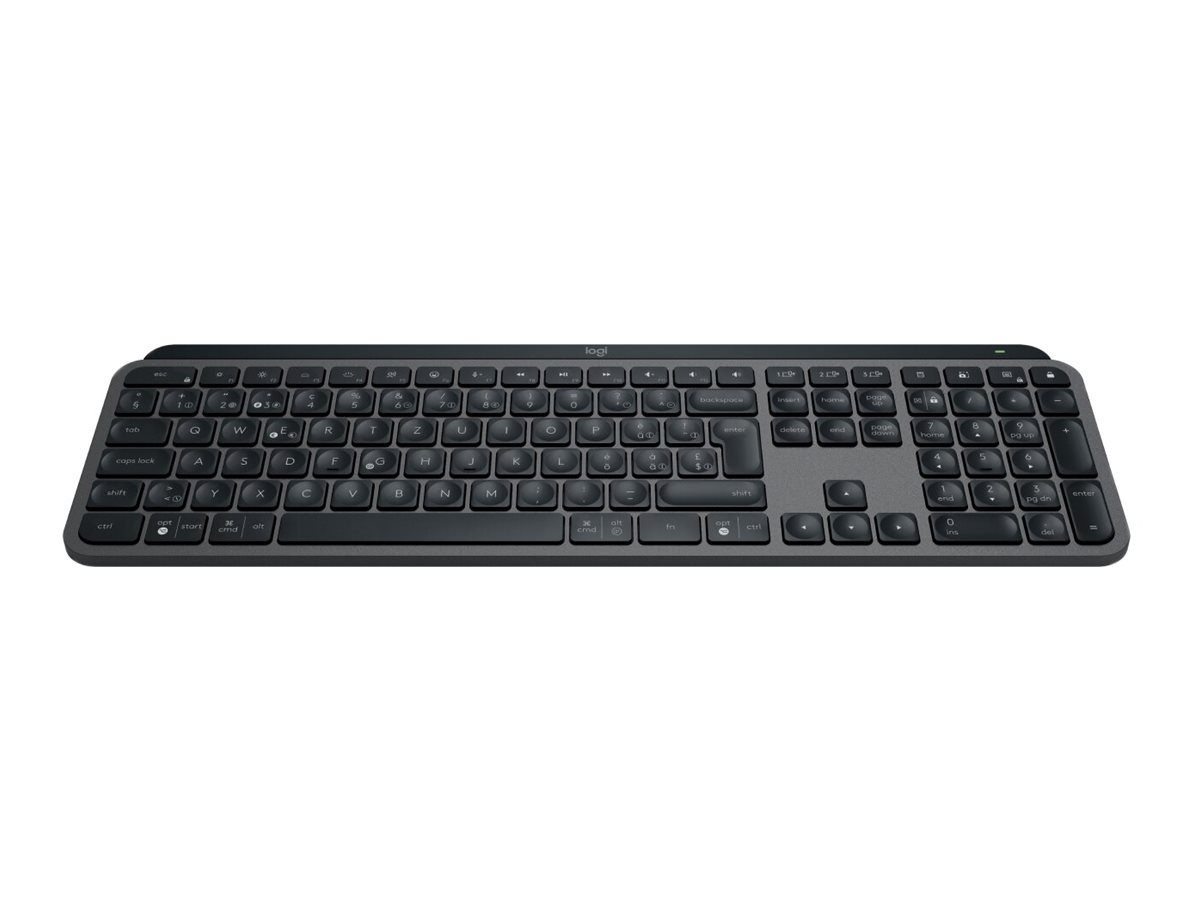 Logitech MX Keys S Tastatur hinterleuchtet kabellos mit Palm Rest Graphite - kabellos - Bluetooth LE - QWERTZ - Deutsch - Tastenschalter: Scissor-Key - Graphite - mit Palm Rest