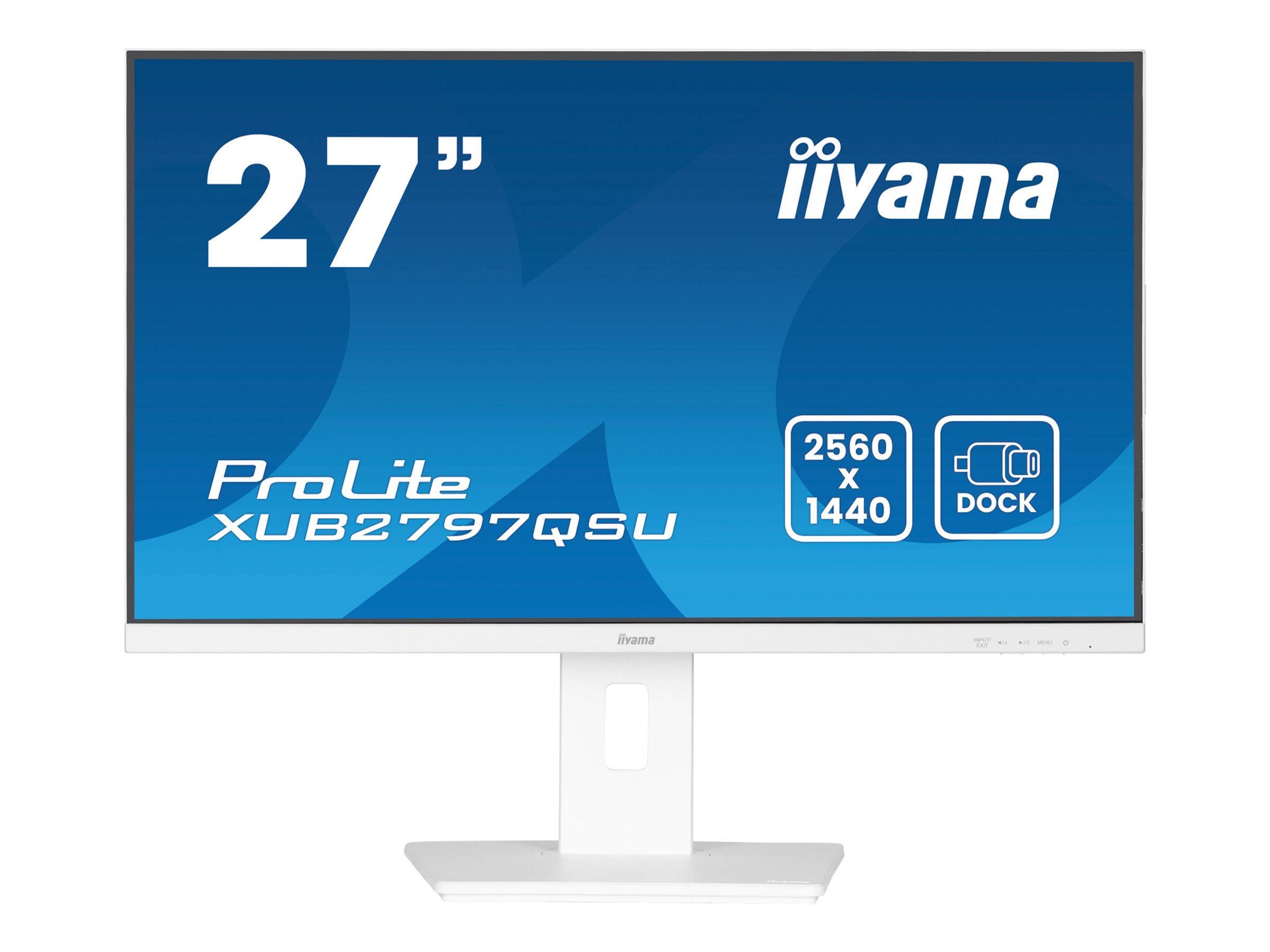Iiyama ProLite XUB2797QSU-W2 - LED-Monitor - 68.6 - 2560 x 1440 QHD @ 100 Hz - IPS - 300 cd/m² - 1300:1 - 1 ms - HDMI - DisplayPort - Lautsprecher - Mattes Weiß