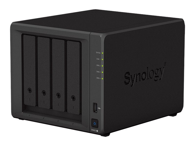 Synology Disk Station DS923+ - NAS-Server - 4 Schächte - SATA 6Gb/s / eSATA - RAID RAID 0 - 1 - JBOD - 5 - 6 - 10 - RAM 4 GB - Gigabit Ethernet - iSCSI Support