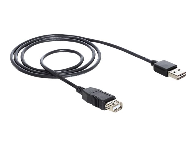 Kabel EASY USB 2.0 1,0m schwarz - zu USB (M) - USB 2.0 - 2 m - Schwarz