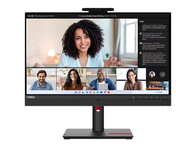Lenovo ThinkVision T24mv-30 - LED-Monitor - 61 cm (24") - (23.8" sichtbar) - 1920 x 1080 Full HD (1080p) - IPS - 250 cd/m² - 1000:1 - 4 ms - HDMI - DisplayPort - USB-C - Lautsprecher - Raven Black - Campus