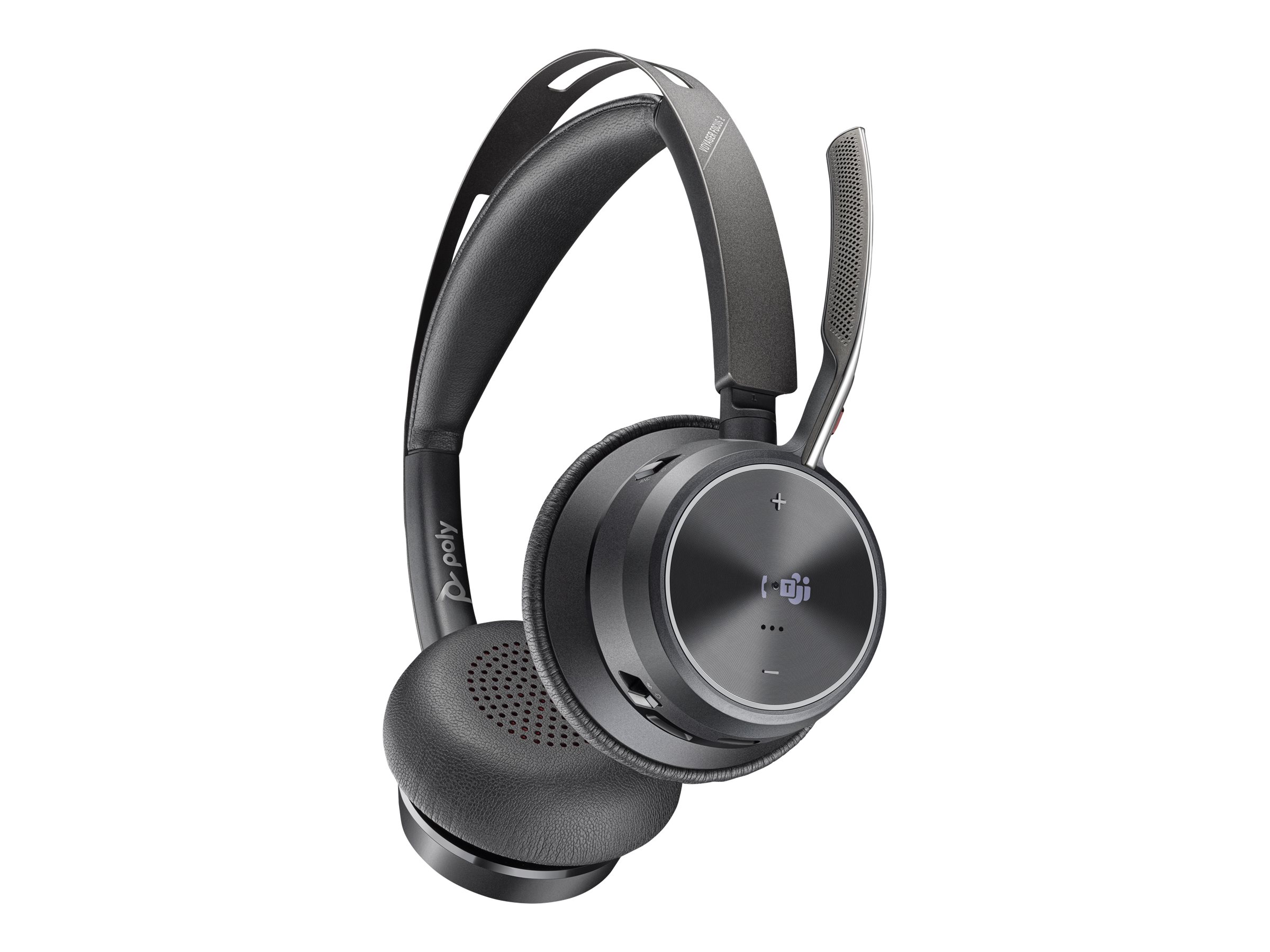 HP Poly Voyager Focus 2 Headset On-Ear Bluetooth USB-C ANC Ladestation - Bluetooth - kabellos - aktive Rauschunterdrückung - USB-C über Bluetooth-Adapter - USB-A über Bluetooth-Adapter - Schwarz - mit Ladestation - Zoom-zertifiziert - Zertifiziert für Mi…