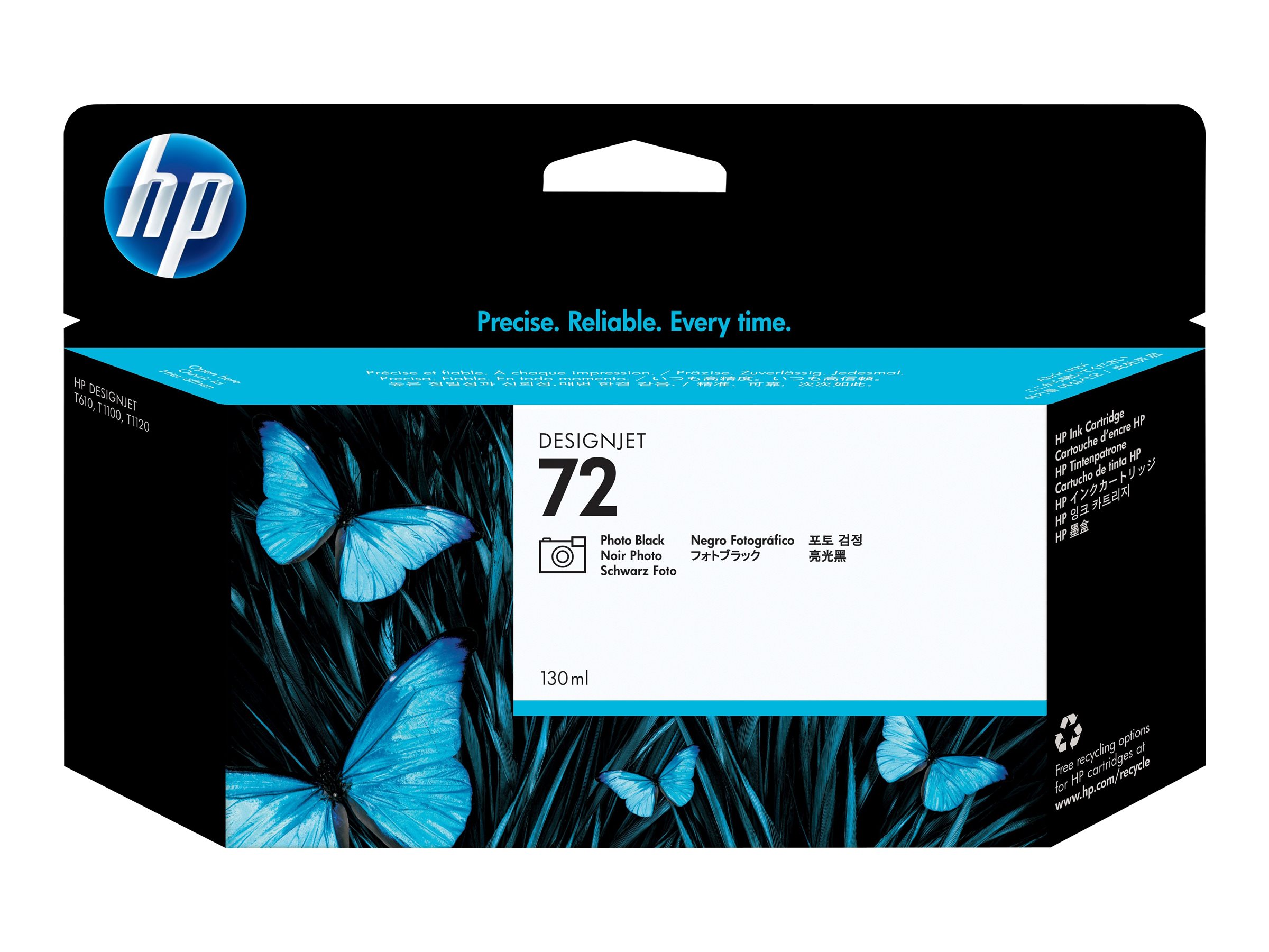 HP 72 - 130 ml - Photo schwarz - original - DesignJet - Tintenpatrone - für DesignJet T1100 - T1100ps - T1200 - T1200ps - T1300 - T610 - T620 - T770 - T790