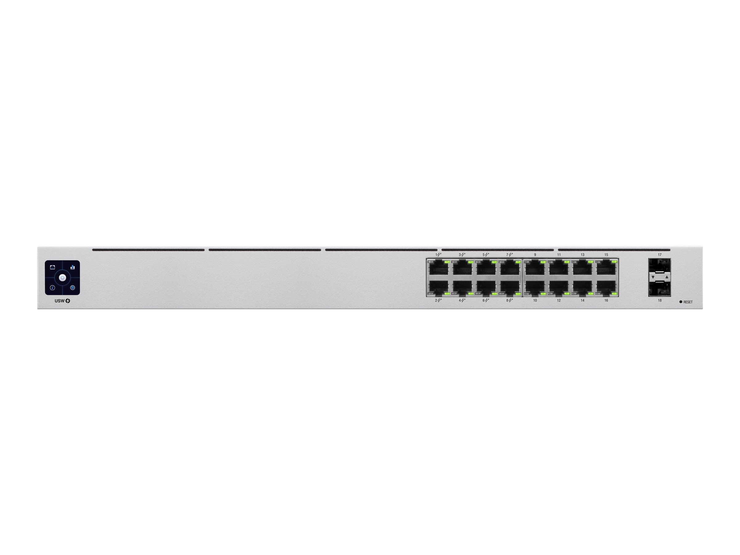 Ubiquiti UniFi Switch USW-16-POE - Switch - managed - 16 x 10/100/1000 (8 PoE+) - + 2 x Gigabit SFP - an Rack montierbar - Desktop - PoE+ (42 W)