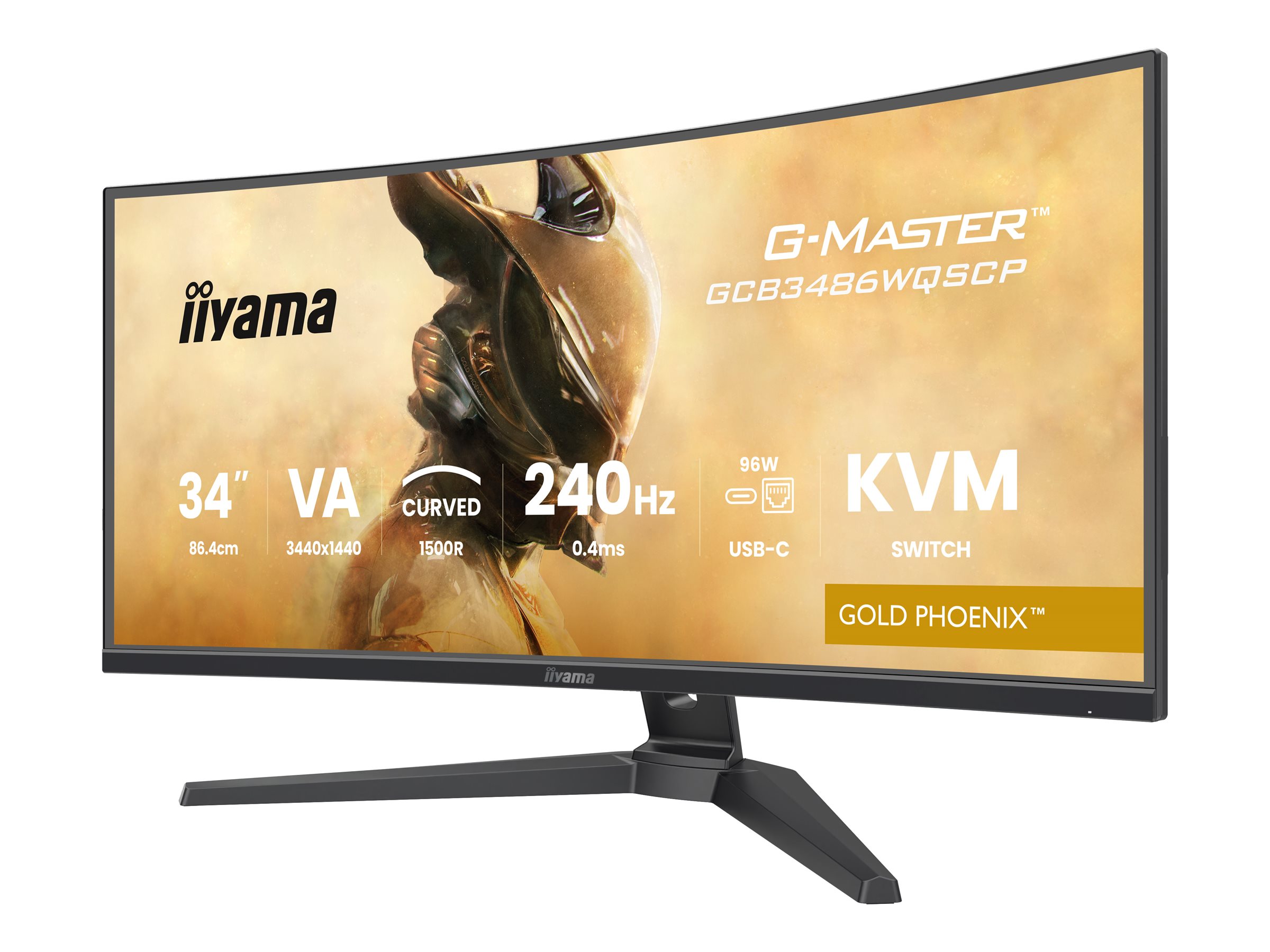 Iiyama G-MASTER Gold Phoenix GCB3486WQSCP-B1 - - (31.4" sichtbar) - 3440 x 1440 UWQHD @ 240 Hz - VA - 500 cd/m² - 4000:1 - 0.4 ms - 2xHDMI - DisplayPort - 2xUSB-C - 2xUSB - Lautsprecher - Schwarz Iiyama G-MASTER Gold Phoenix GCB3486WQSCP-B1 - - (31.4" sichtbar) - 3440 x 1440 UWQHD @ 240 Hz - VA - 500 cd/m² - 4000:1 - 0.4 ms - 2xHDMI - DisplayPort - 2xUSB-C - 2xUSB - Lautsprecher - Schwarz