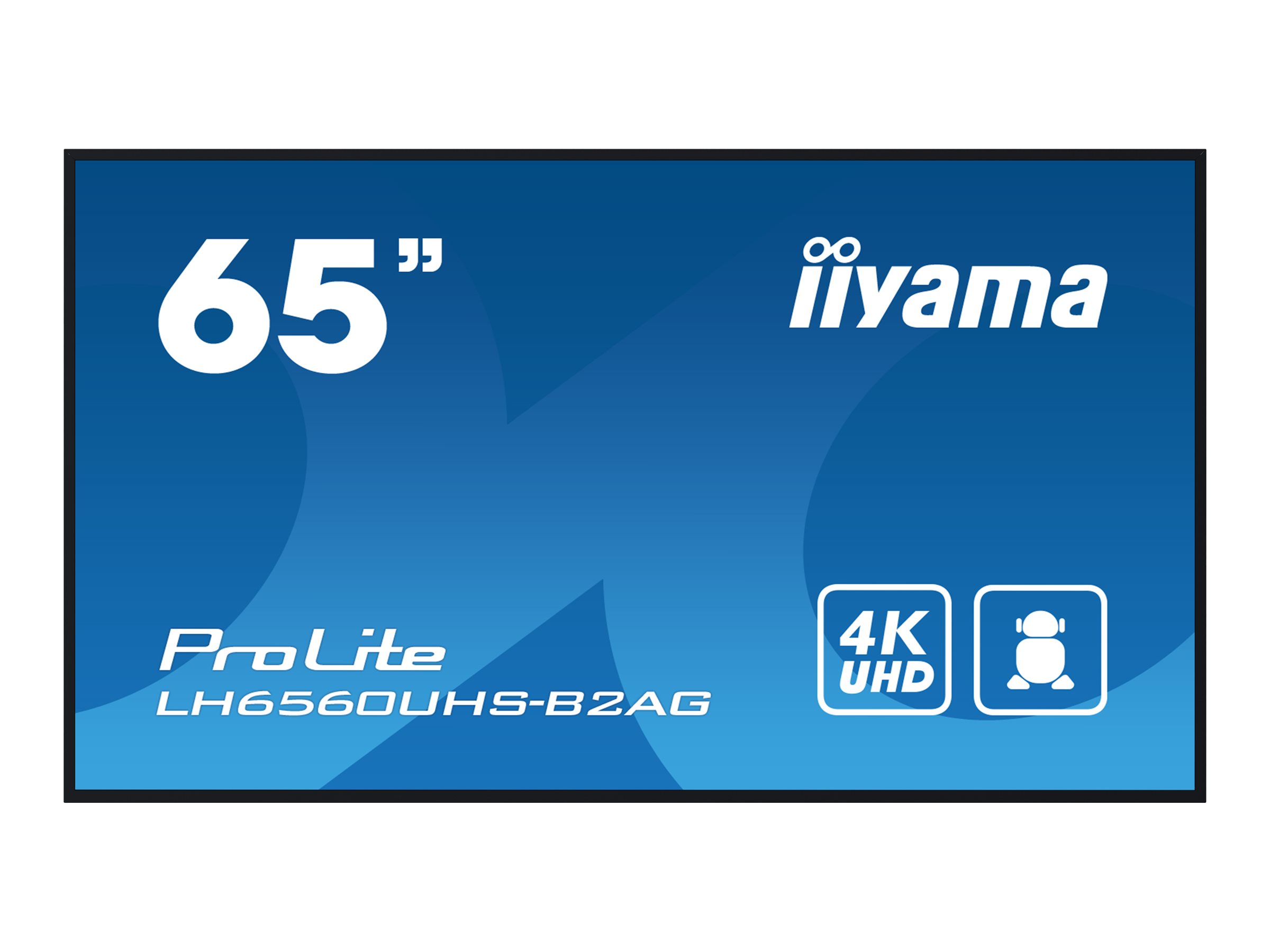 Iiyama ProLite LH6560UHS-B2AG - LED-Monitor - sichtbar) LCD-Display mit LED-Hintergrundbeleuchtung - Digital Signage - mit eingebauter Mediaplayer und kabelloser Medienempfänger - 4K UHD (2160p) 3840 x 2160 - Edge LED - schwarzer Rahmen mit matter Oberfl…
