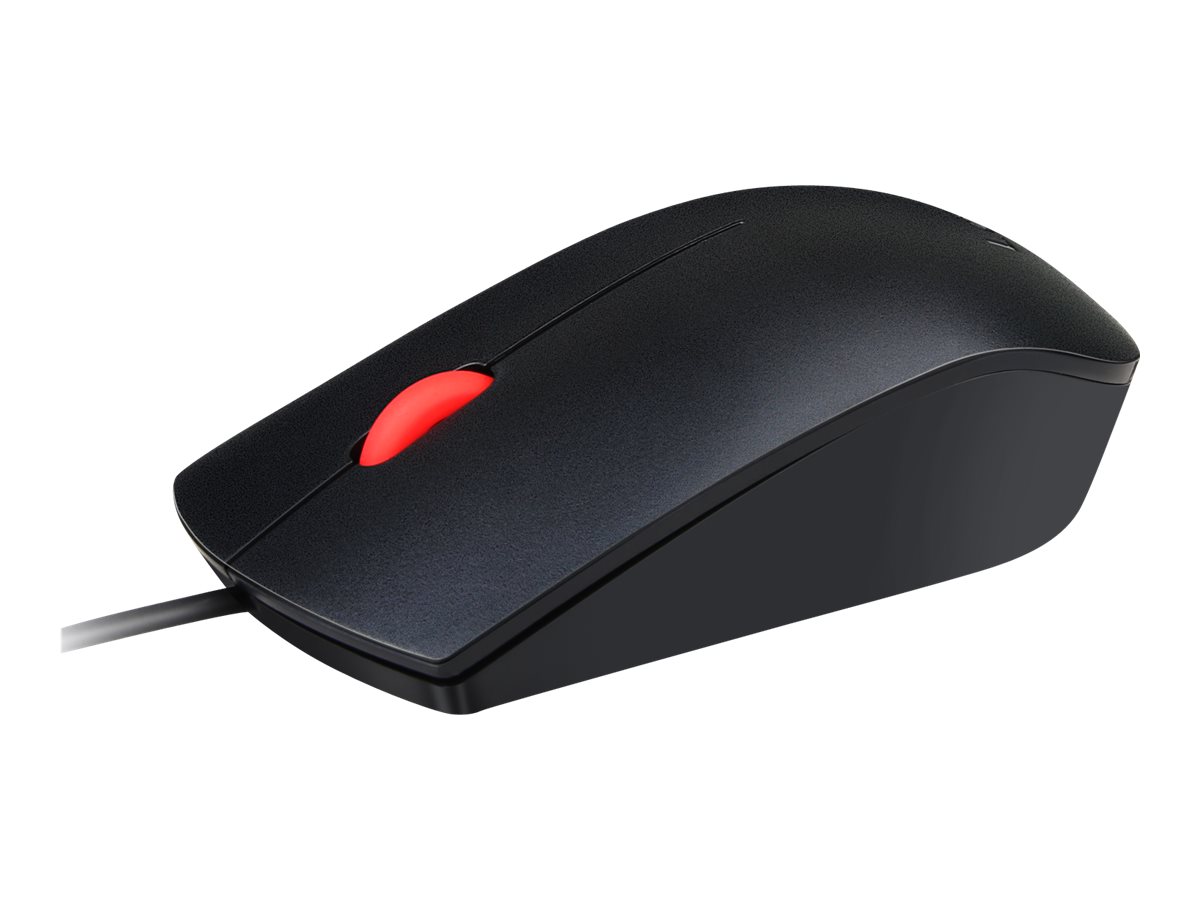 Lenovo Essential - Maus - rechts- und linkshändig - optisch - 3 Tasten - kabelgebunden - USB - Schwarz - FRU Lenovo Essential - Maus - rechts- und linkshändig - optisch - 3 Tasten - kabelgebunden - USB - Schwarz - FRU
