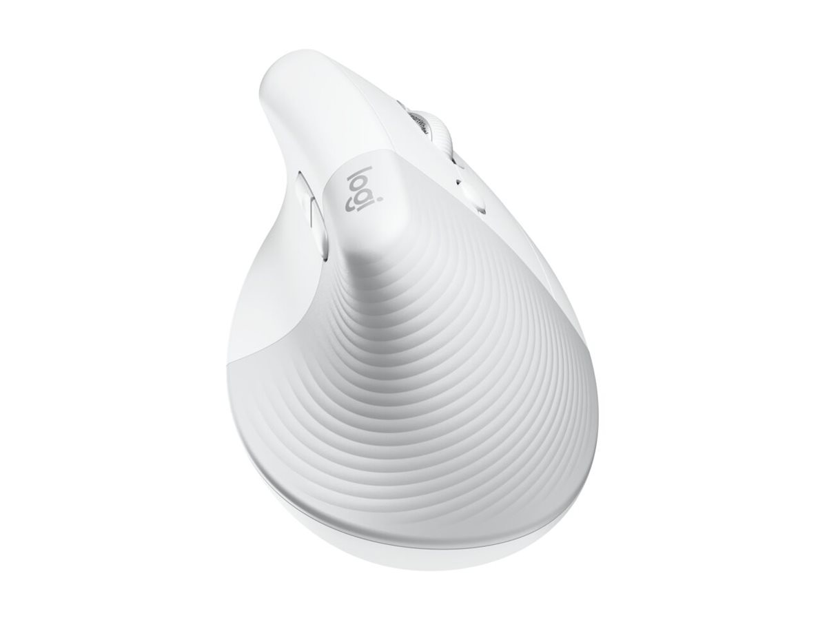 Logitech Lift for Business - Vertikale Maus - - 6 Tasten - kabellos - Bluetooth - 2.4 GHz - Logitech Logi Bolt USB-Receiver - Off-White